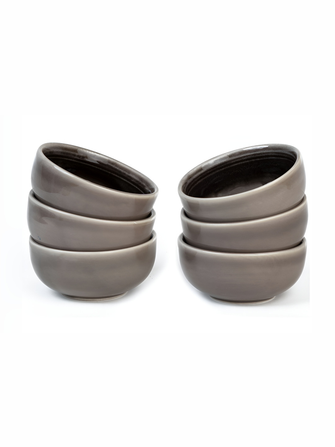 BODHI HOUSE Grey 2025 6 Pieces Porcelain Dishwasher and Microwave Safe Core Bowl