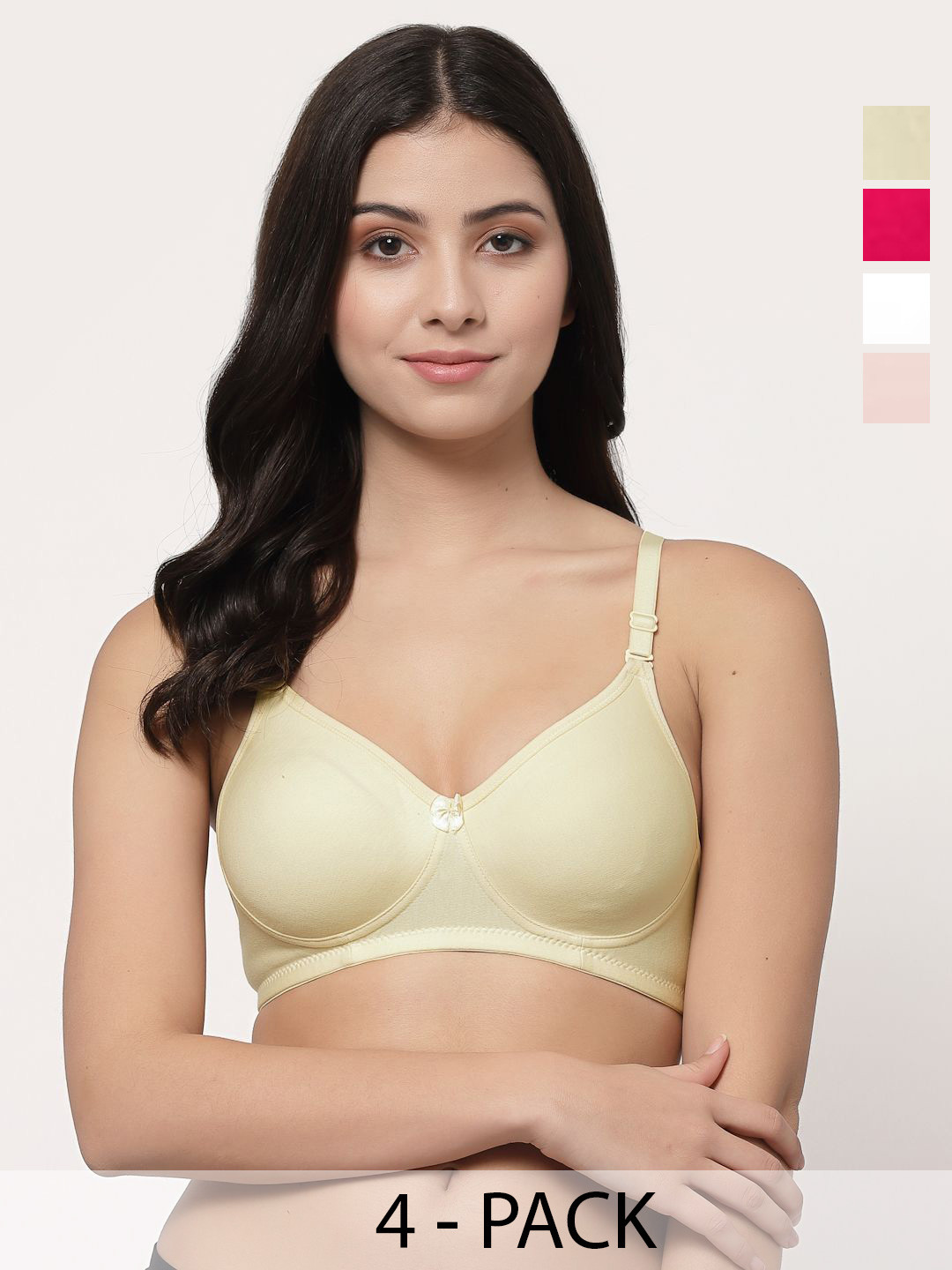 College Girl Pack Of 4 Full Coverage Seamless Non Padded All Day Comfort T-shirt Bra