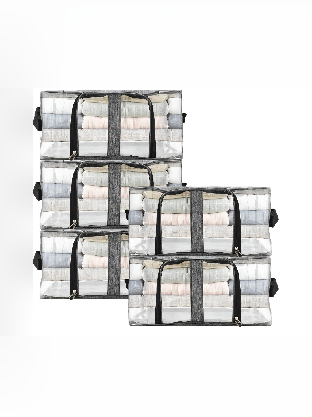 Panchhi Store Grey 5 Pieces Reusable Multi-Utility Organisers