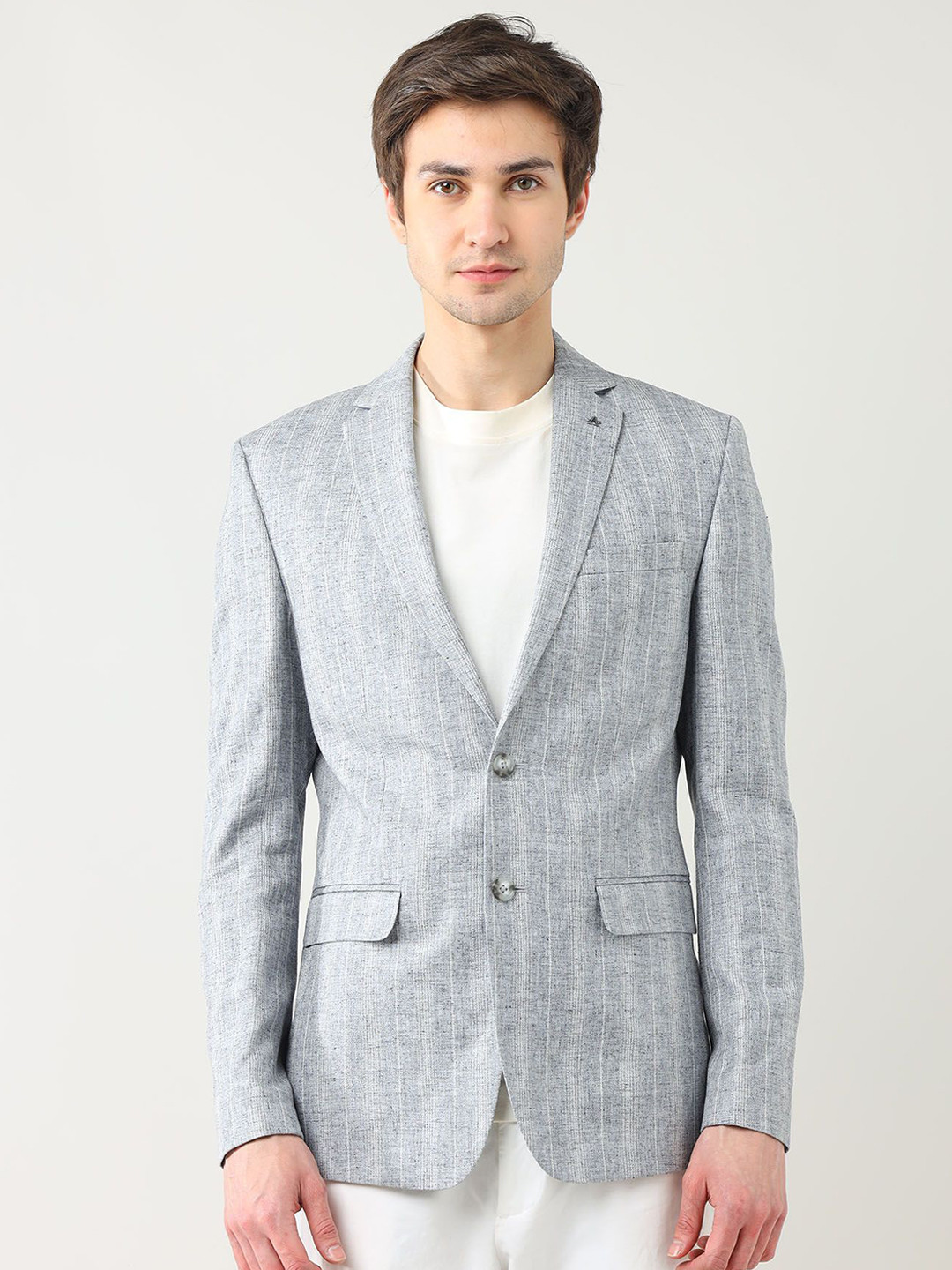 Arrow Striped Single-Breasted Formal Blazers