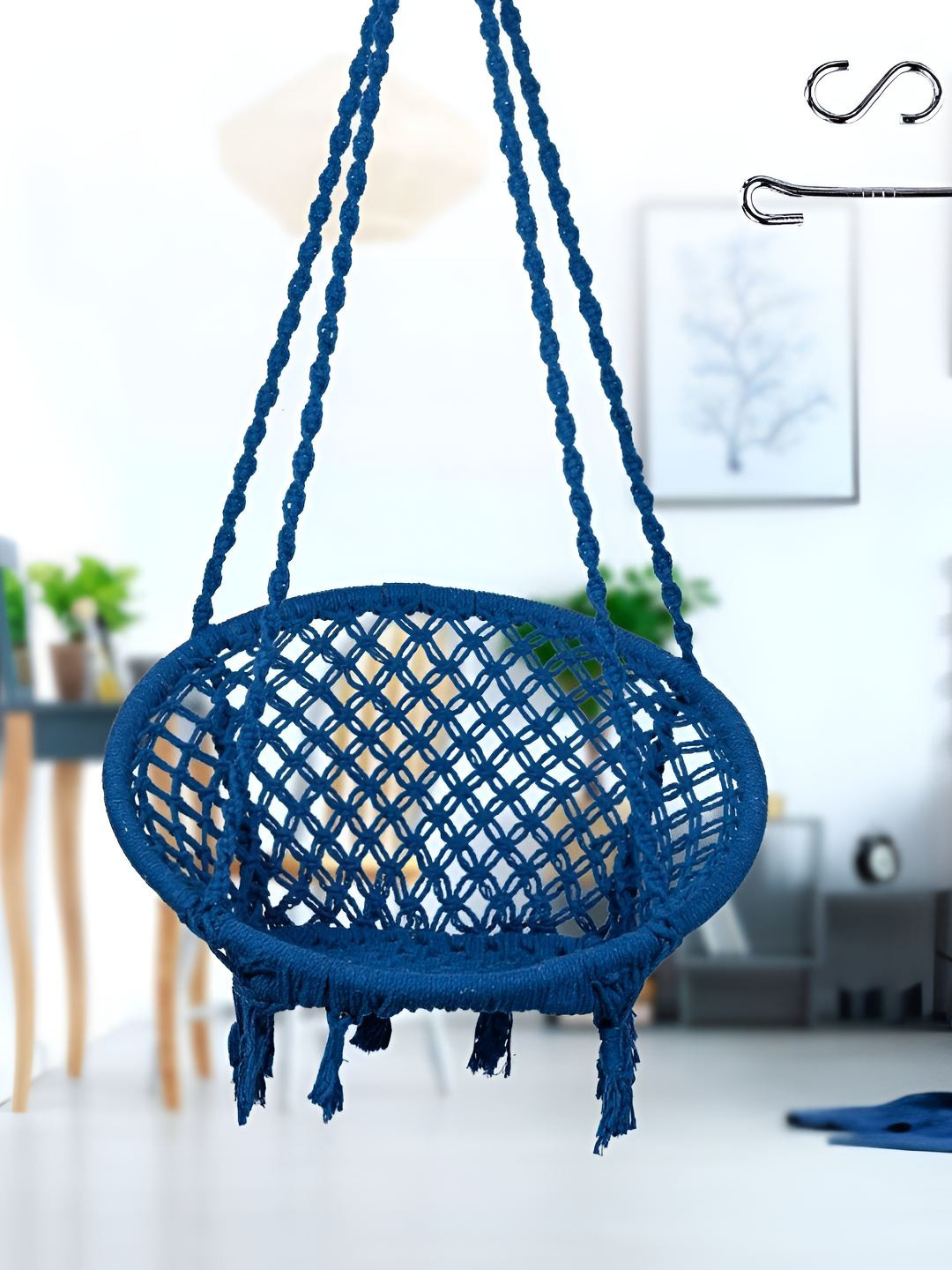Swingzy Blue Round-Shaped Hammock Swing Chair