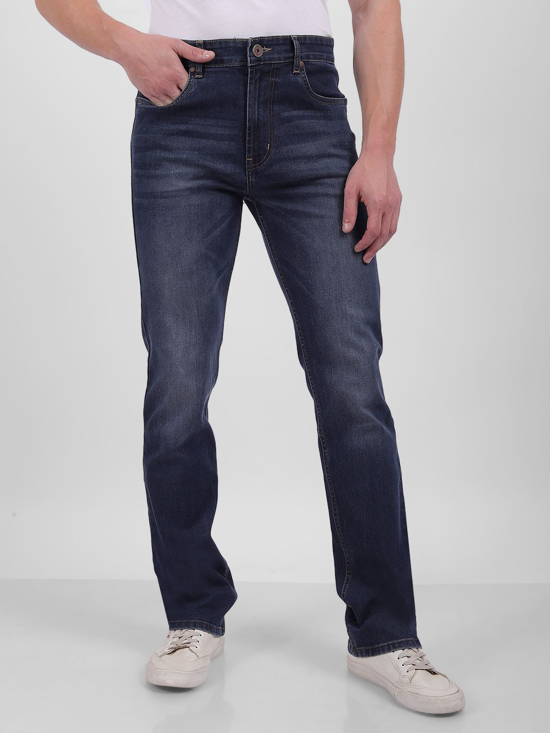 Numero Uno Men Straight Fit Light Fade Stretchable Jeans