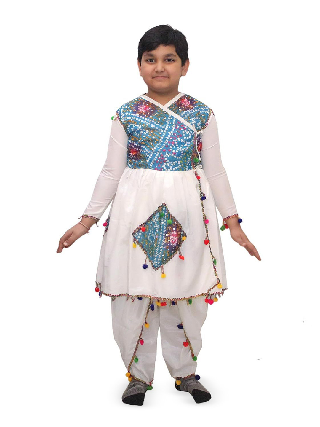 Kaku Fancy dresses Boys Indian State V-Neck Gujrati Dandiya Dance Costume
