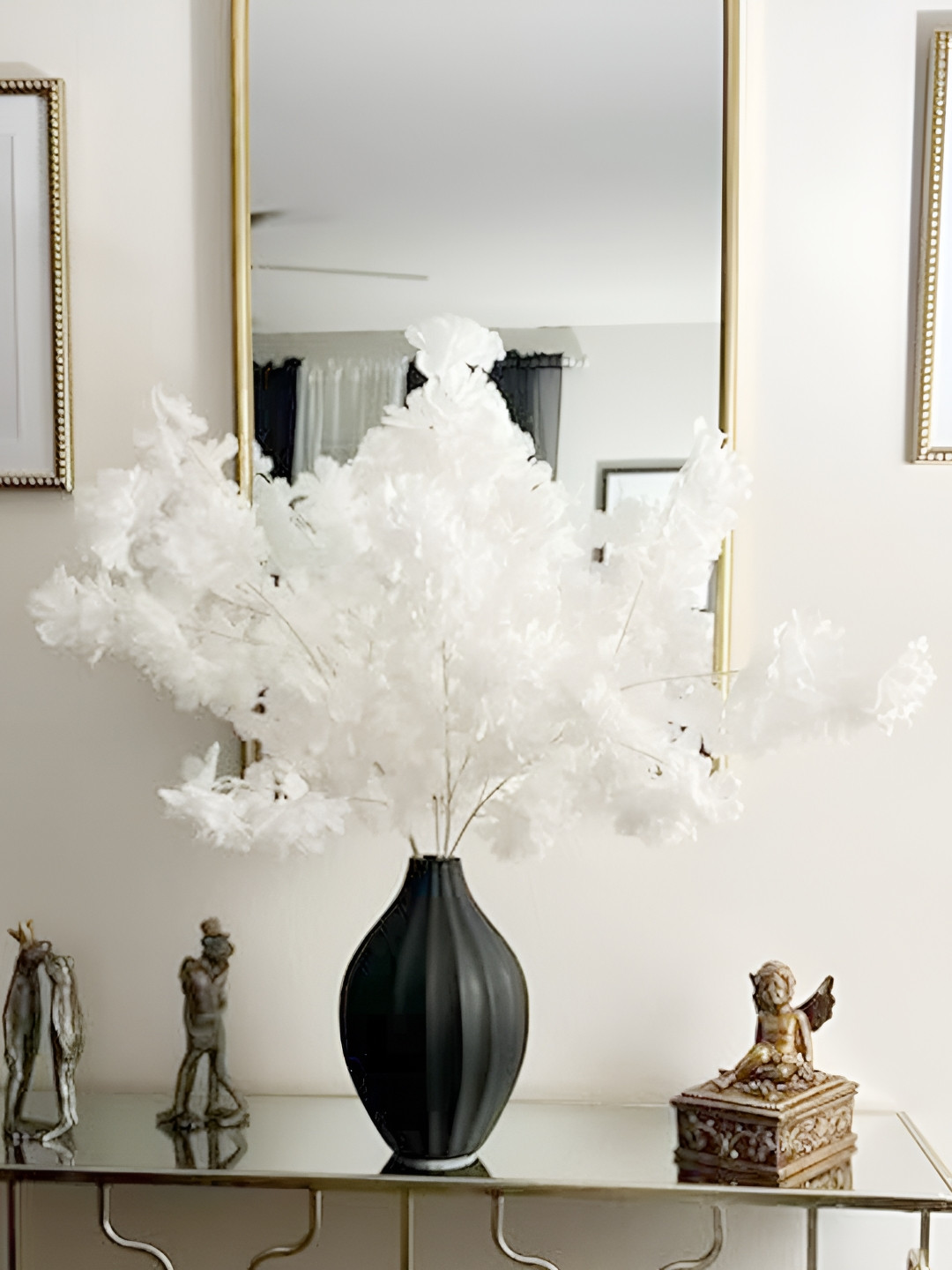 Homesake White 2 Pieces Hanging Cherry Blossom Artificial Flower