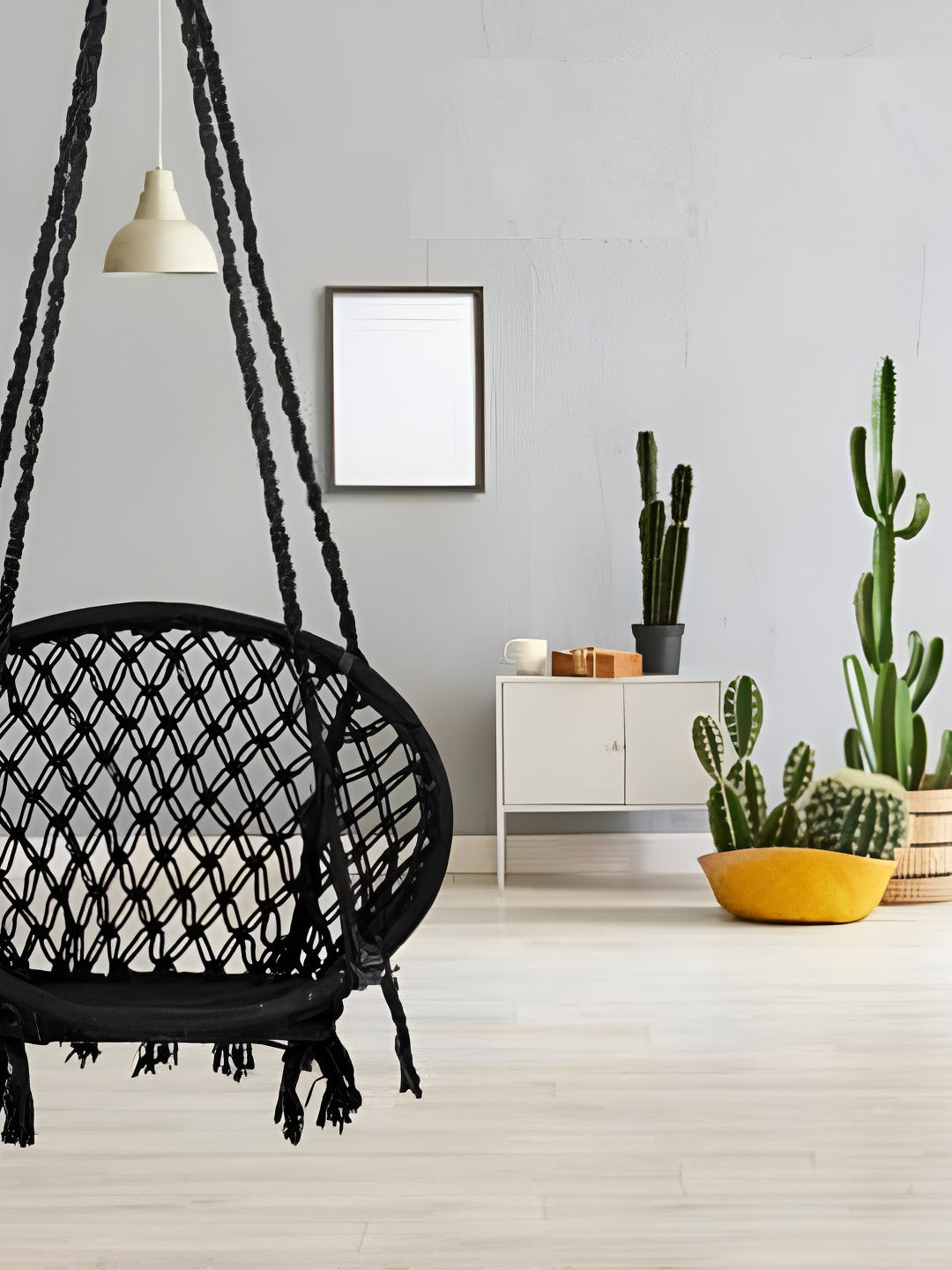 Swingzy Black Round Hanging Hammock Swing