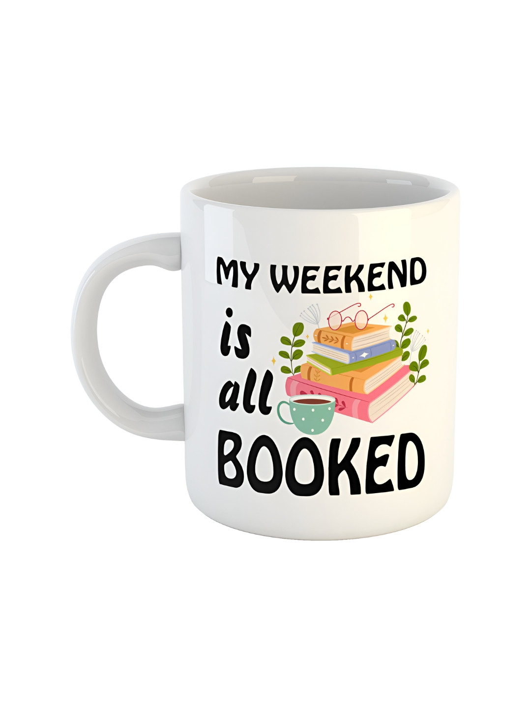 ARTBUG Fun Wordings White Typography Ceramic Microwave Safe Mug-325ml