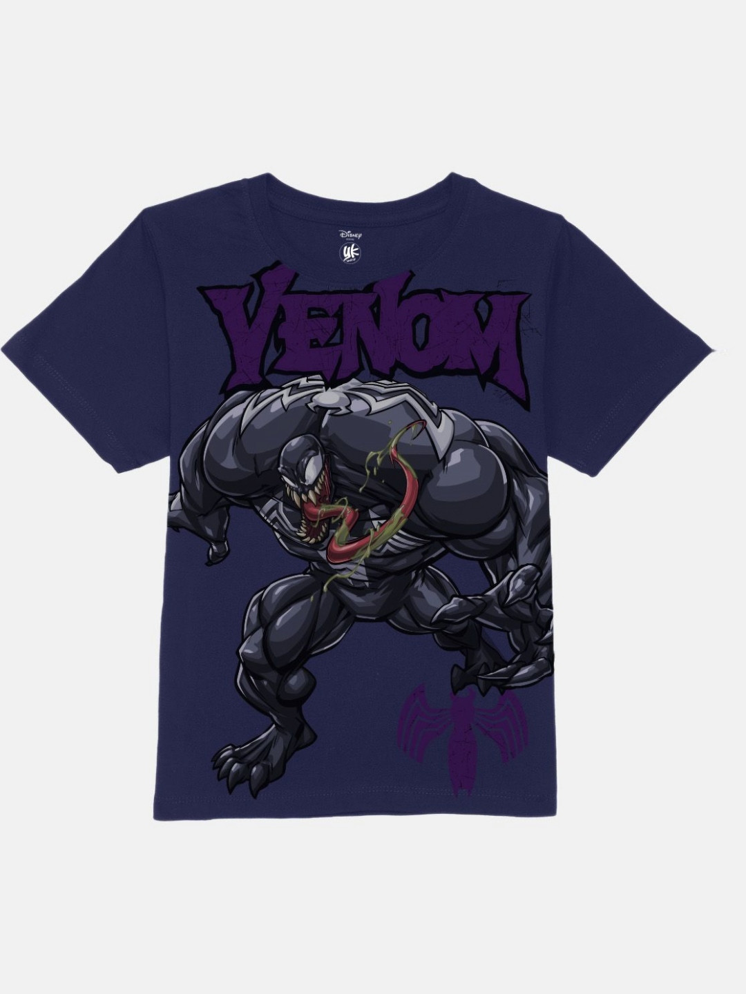 YK Marvel Boys YENOM Graphic Printed Casual T-shirt