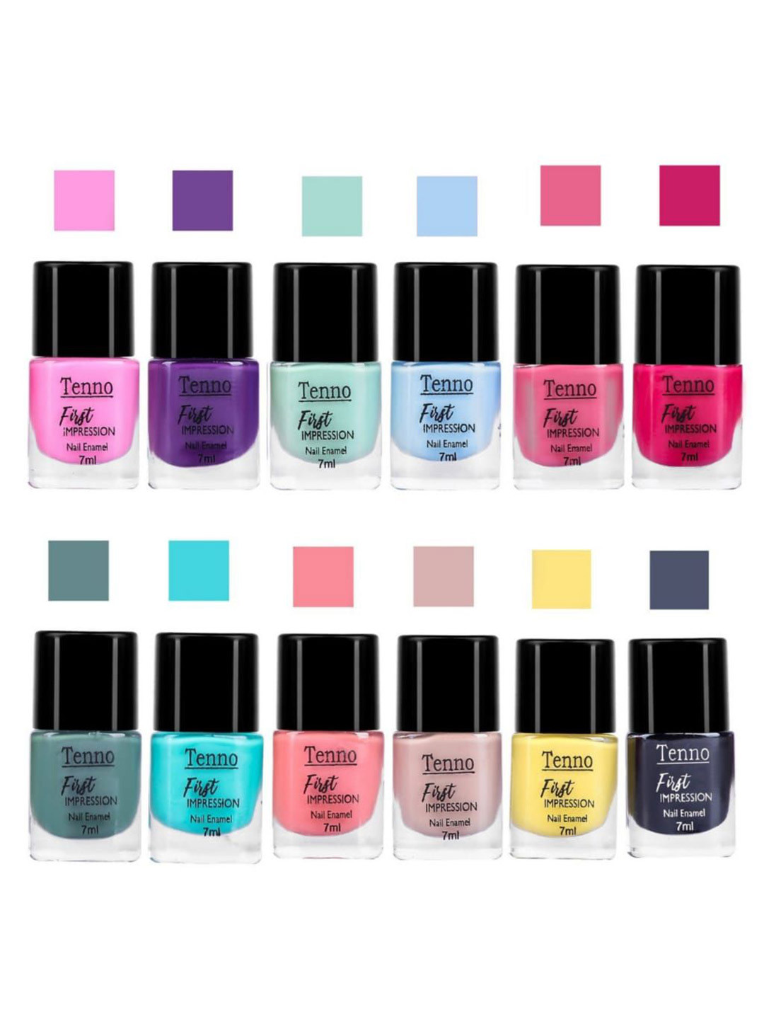 Tenno Set Of 12 First Impression Nail Enamel - 7 ml - Combo 16