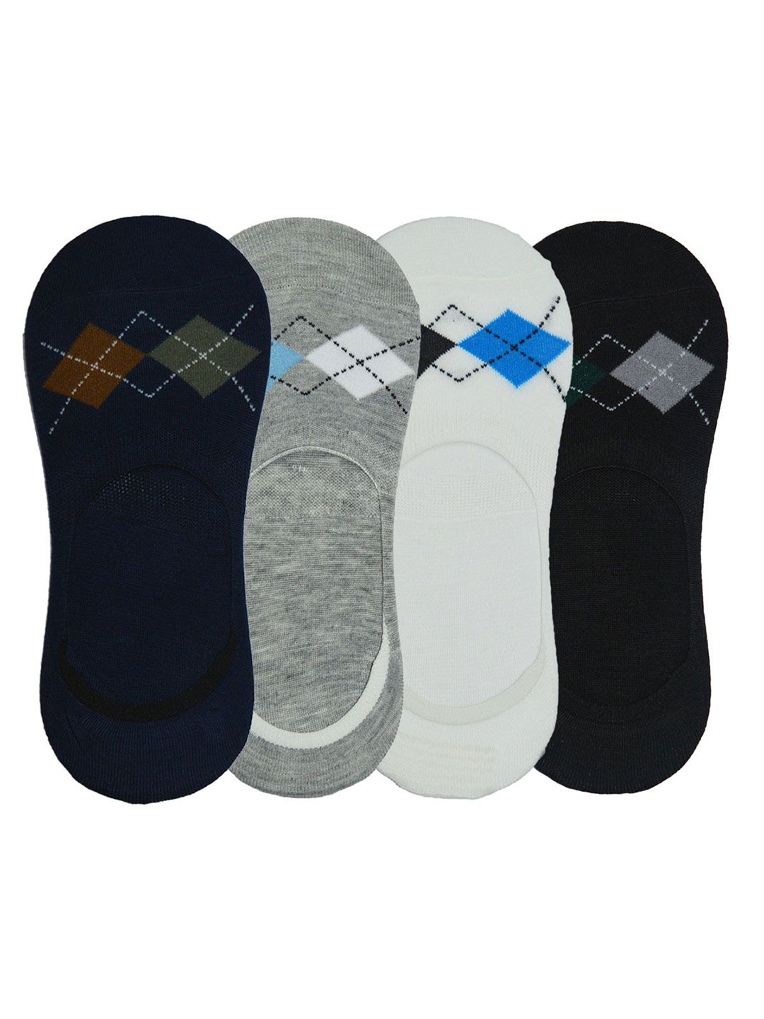 BAESD Men Pack Of 4 Pattered Shoe Liner Socks