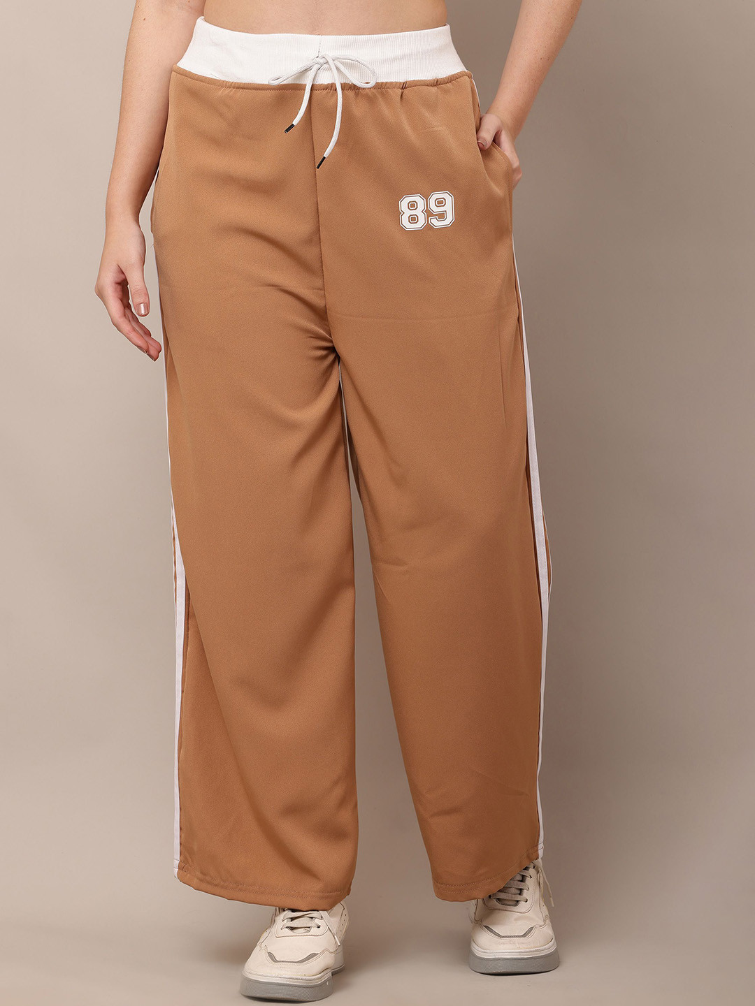 ZOSIC Women Relaxed Loose Fit High-Rise Parallel Trousers