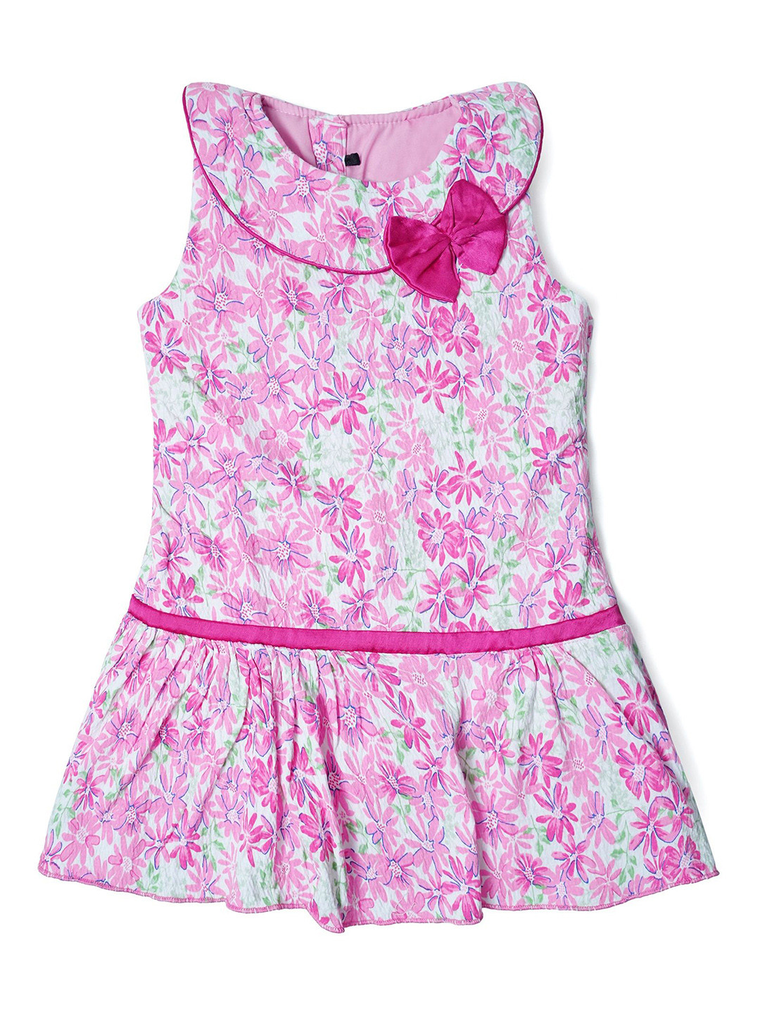 Nino Togs Girls Floral Drop-Waist Flounce Above Knee Dress