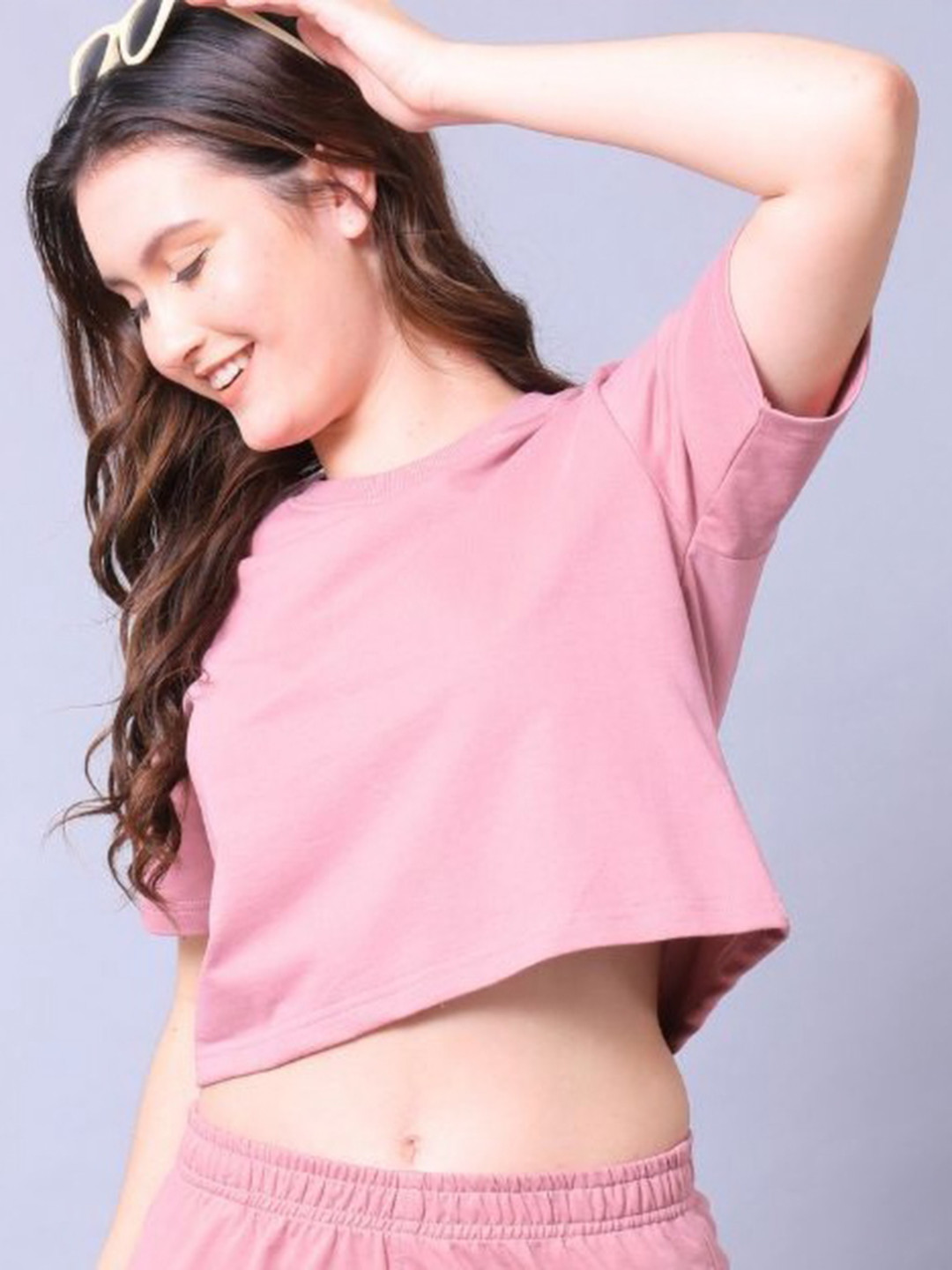 Lazy Lush Women Regular Fit Cropped T-shirt