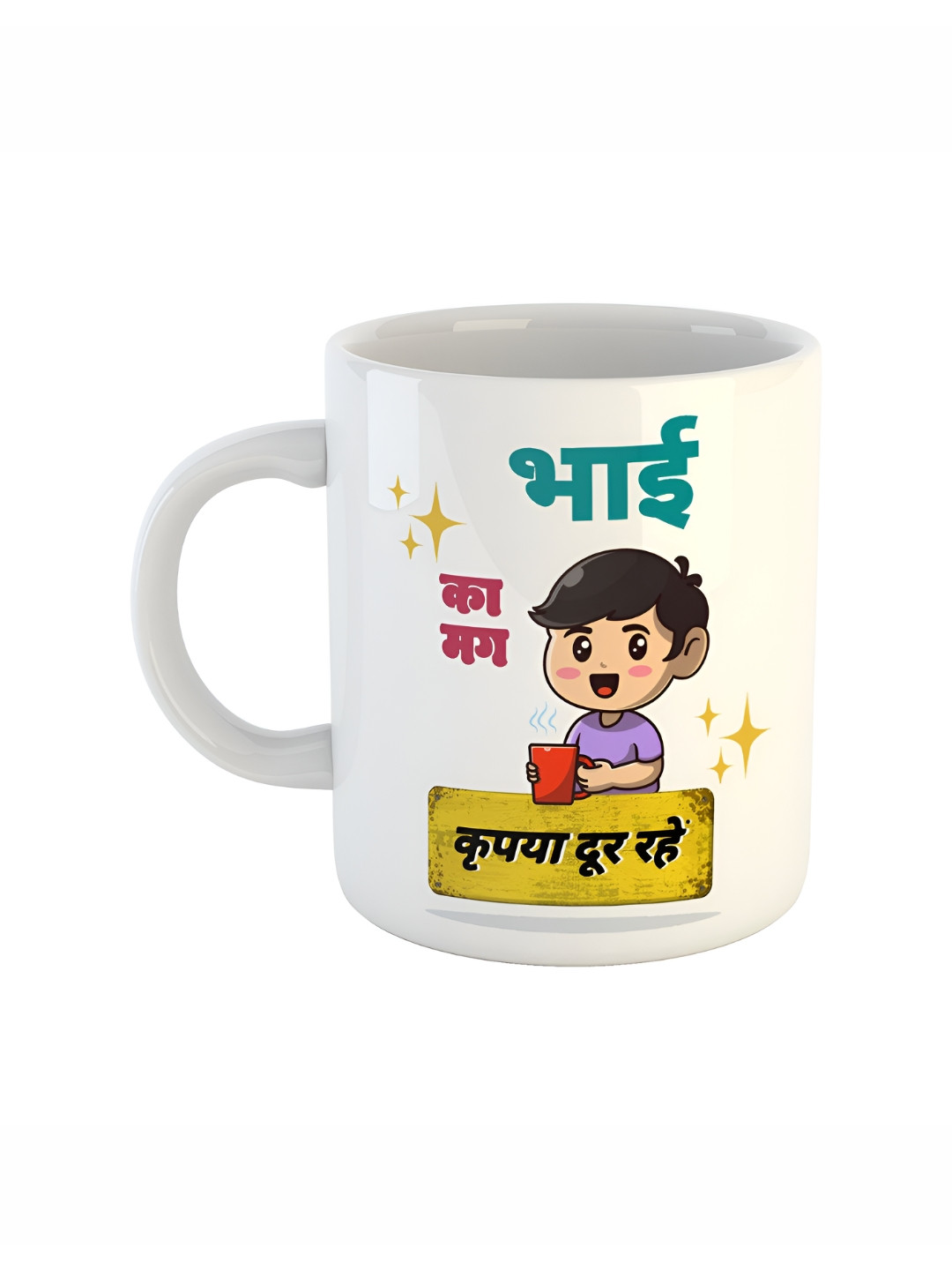 ARTBUG Listra White Typography Ceramic Microwave Safe Mug-330ml