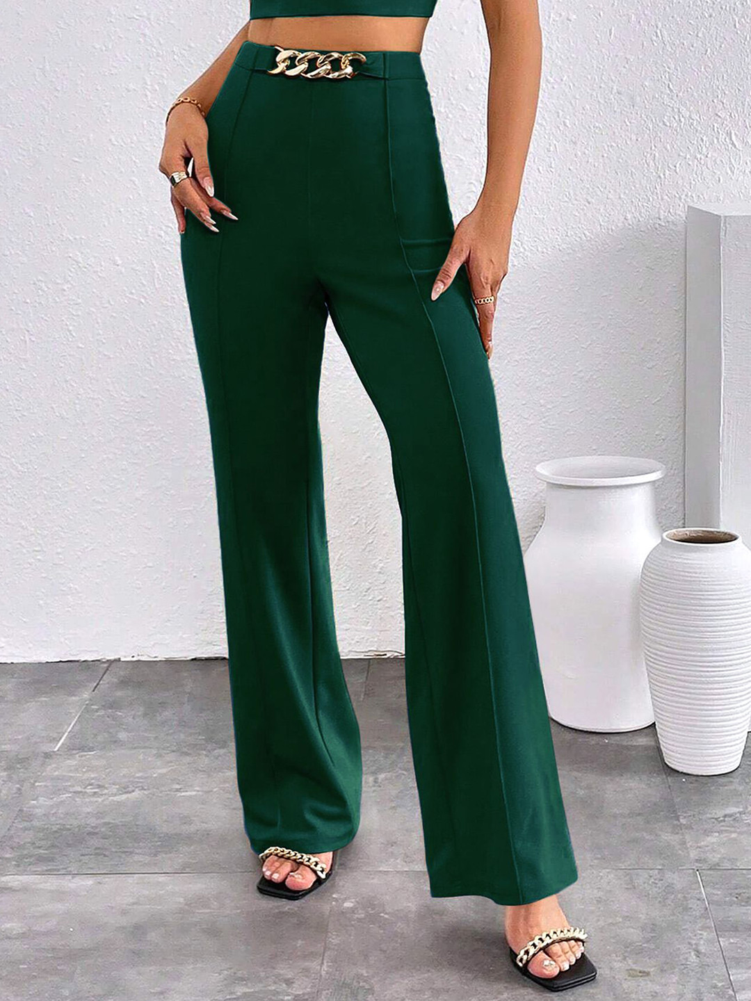 Stylecast X Slyck Women Chain Detailing Trouser