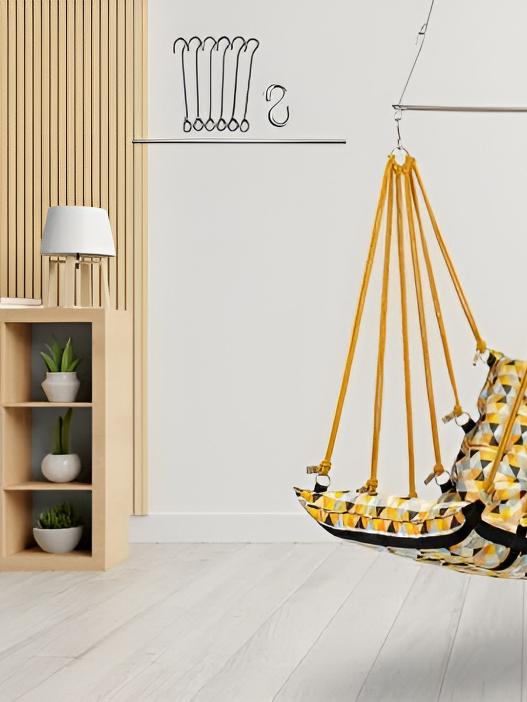 Swingzy Black & Yellow Hammock Hanging Swing With Cushion
