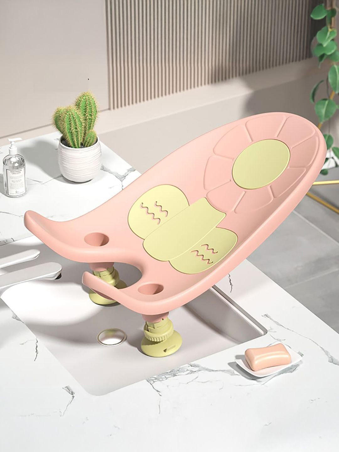 StarAndDaisy Pink & Yellow Anti-Slip BabyBathSeat