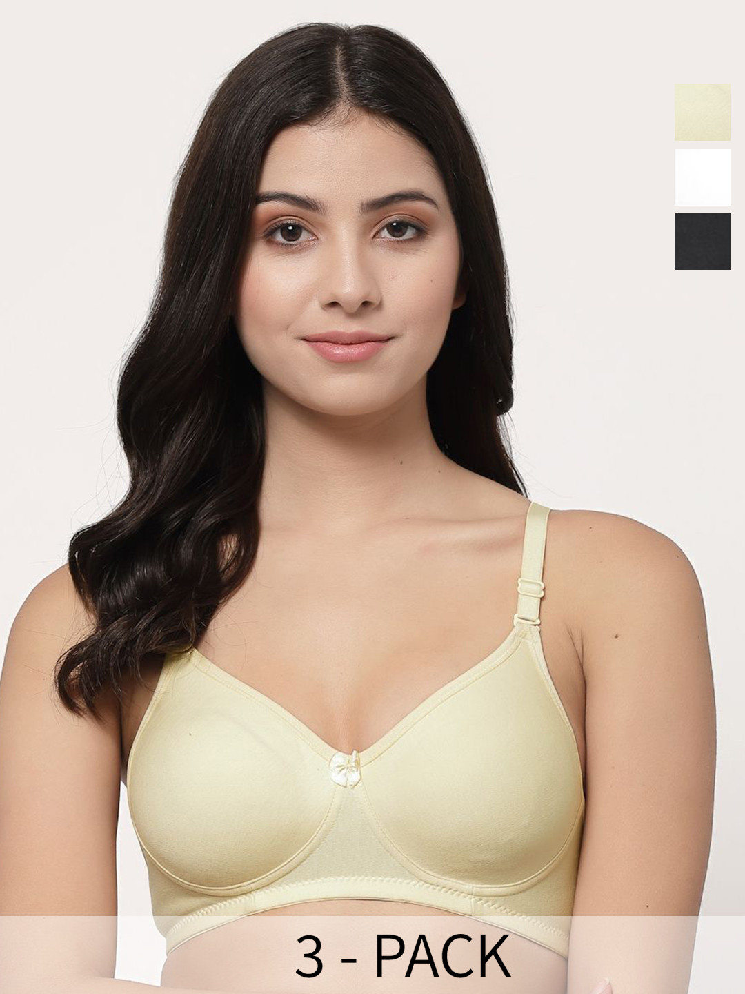 College Girl cg1301 Pack Of 3 Women Full Coverage Seamless T-Shirt Bra
