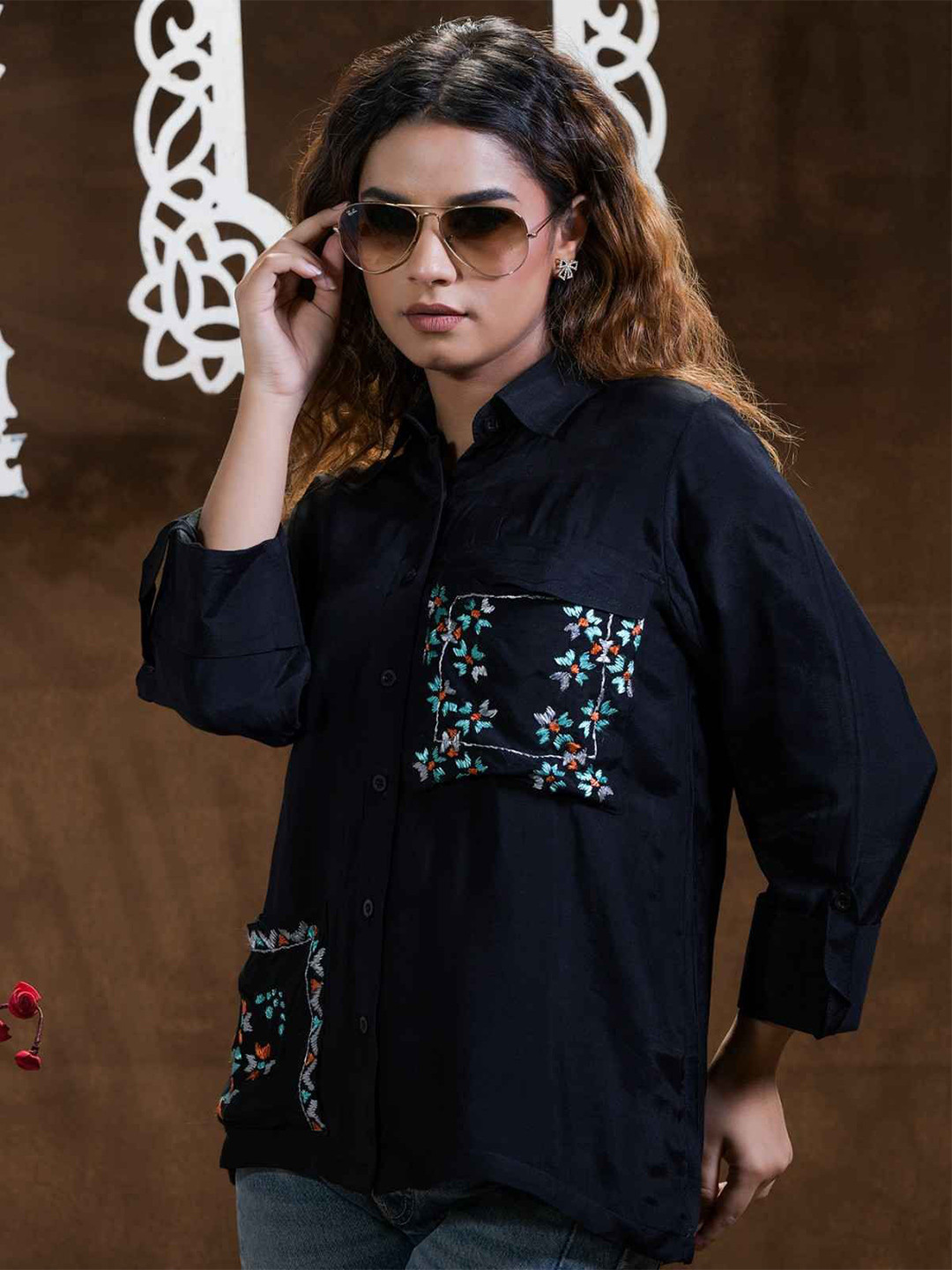 Phulkari Forever Women Modern Opaque Semiformal Shirt