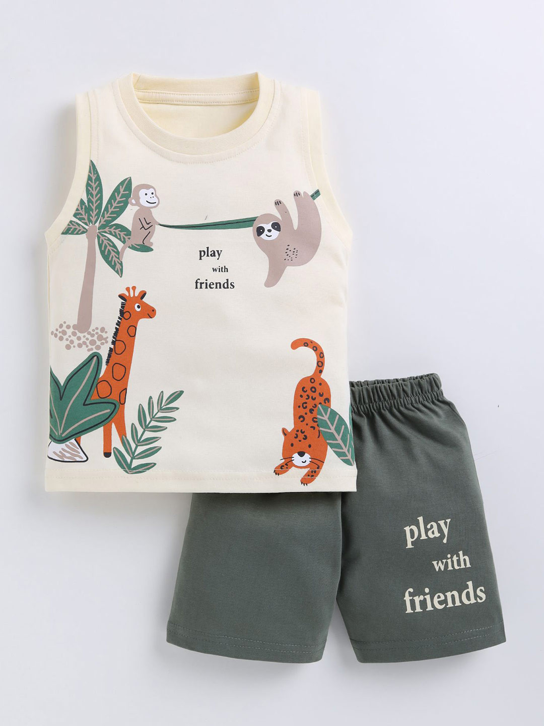 Cutopies Unisex Kids Printed T-shirt with Shorts