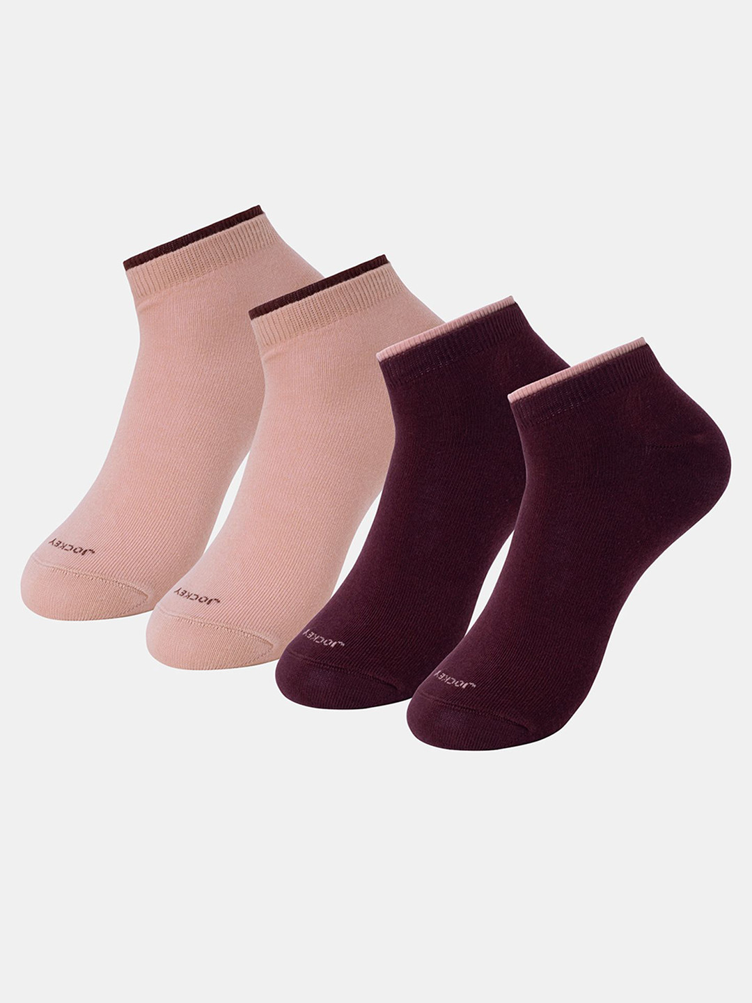 Jockey Pack of 2 Compact Cotton Stretch Solid Low Show Socks  Stay Fresh Treatment-7491
