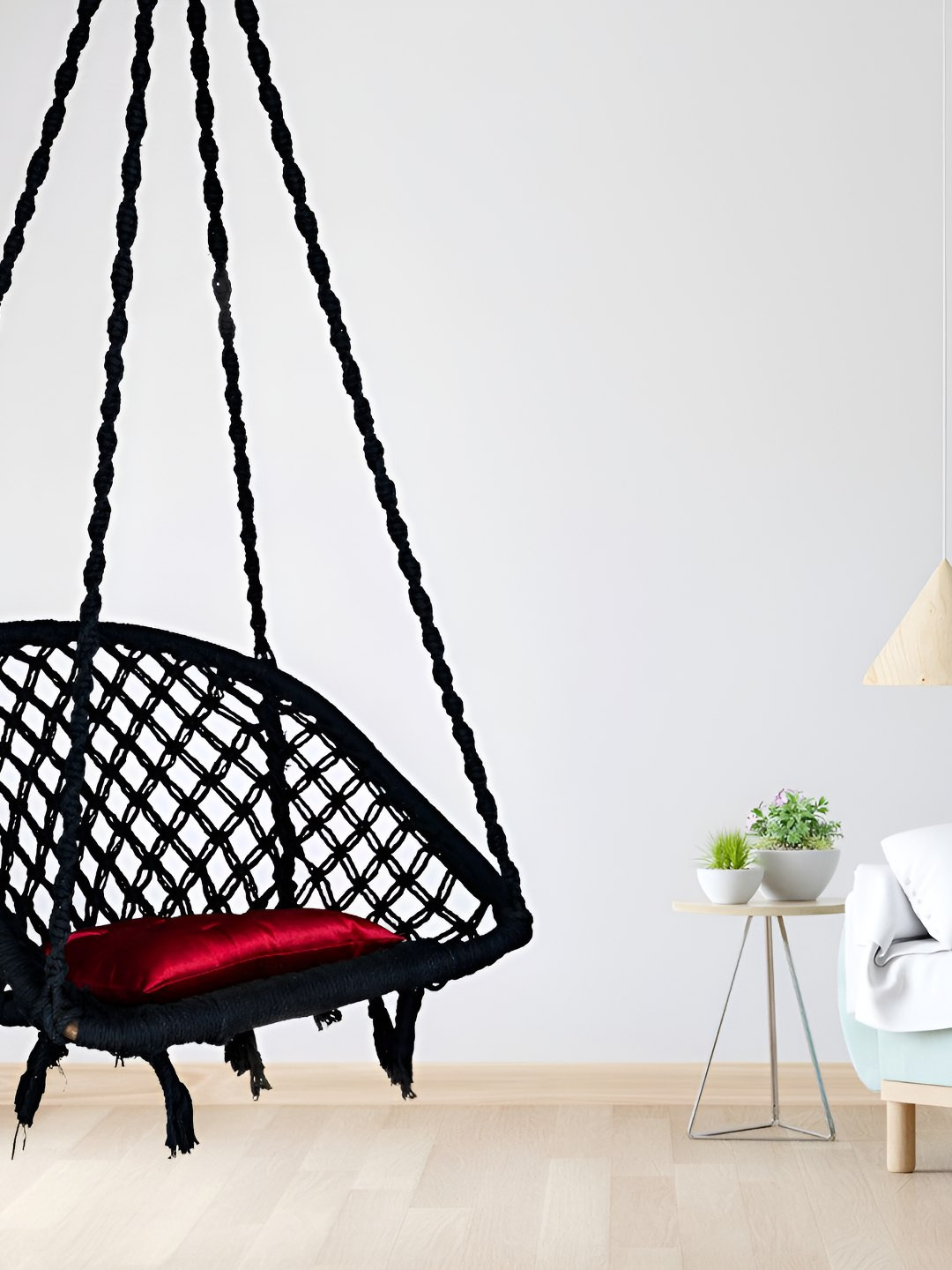 Swingzy Black Hammock Hanging Swing With Cushion