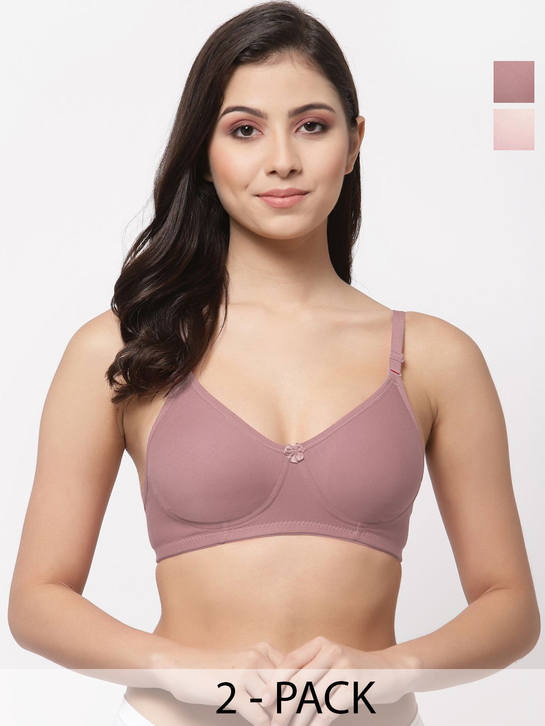 College Girl cg1301 Women Pack Of 2 Full Coverage Non Padded Non-Wired T-shirt Bra