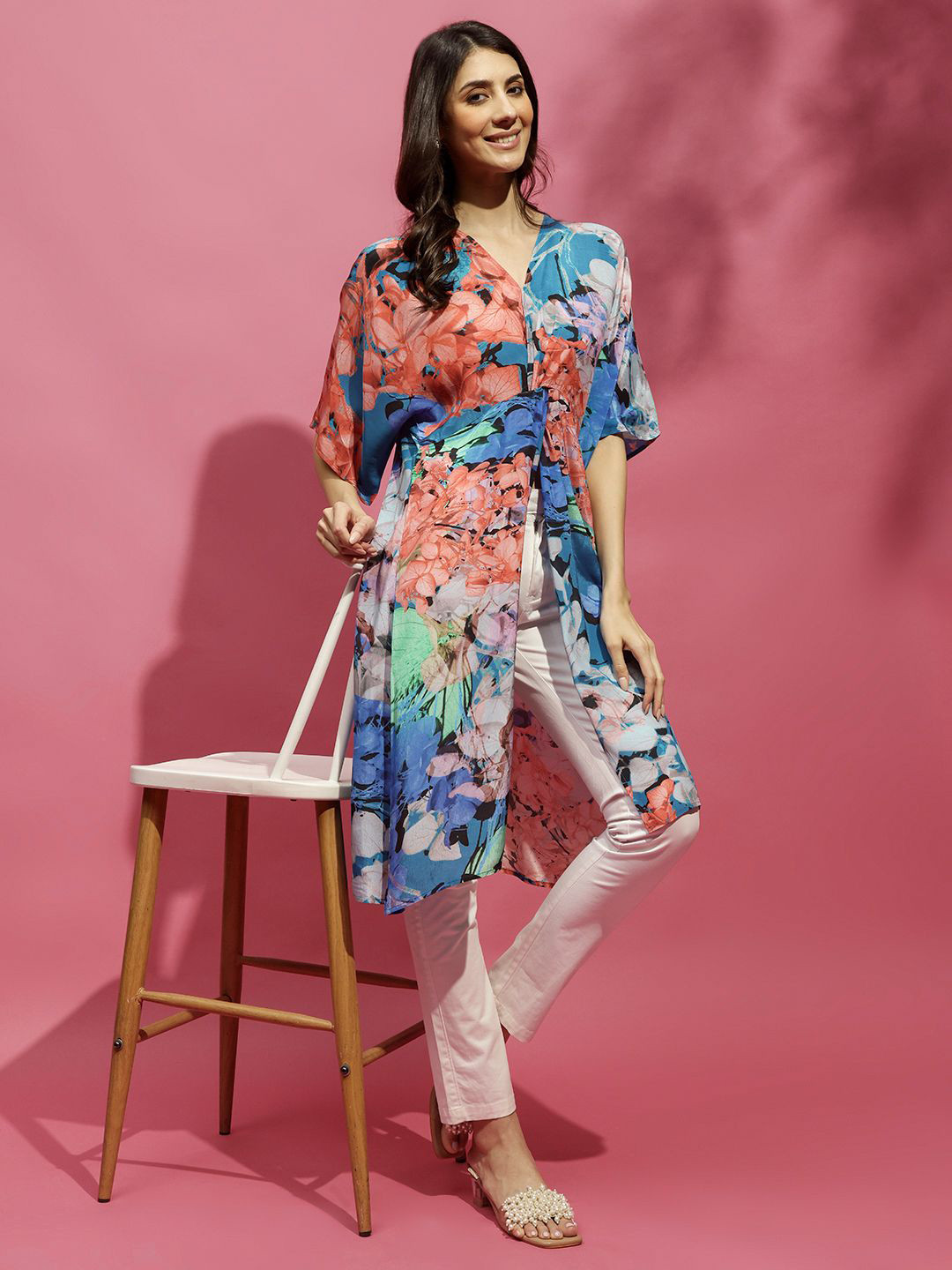 navyasa by liva Women Floral Print Liva Empire Longline Top