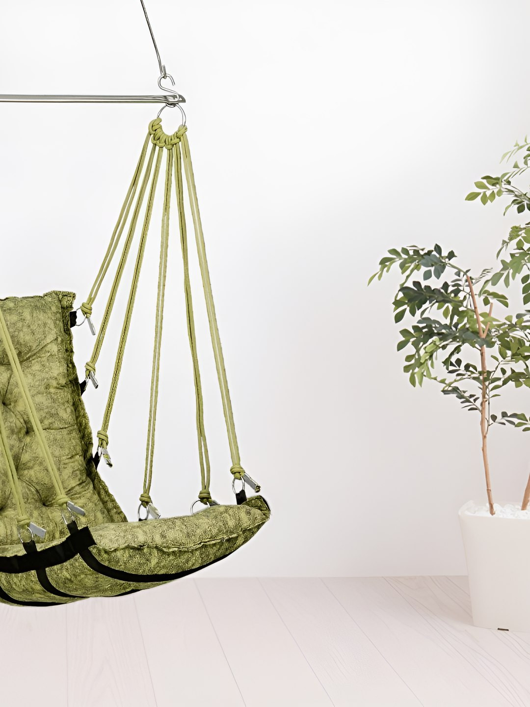 Swingzy Green Hammock Hanging Swing With Cushion