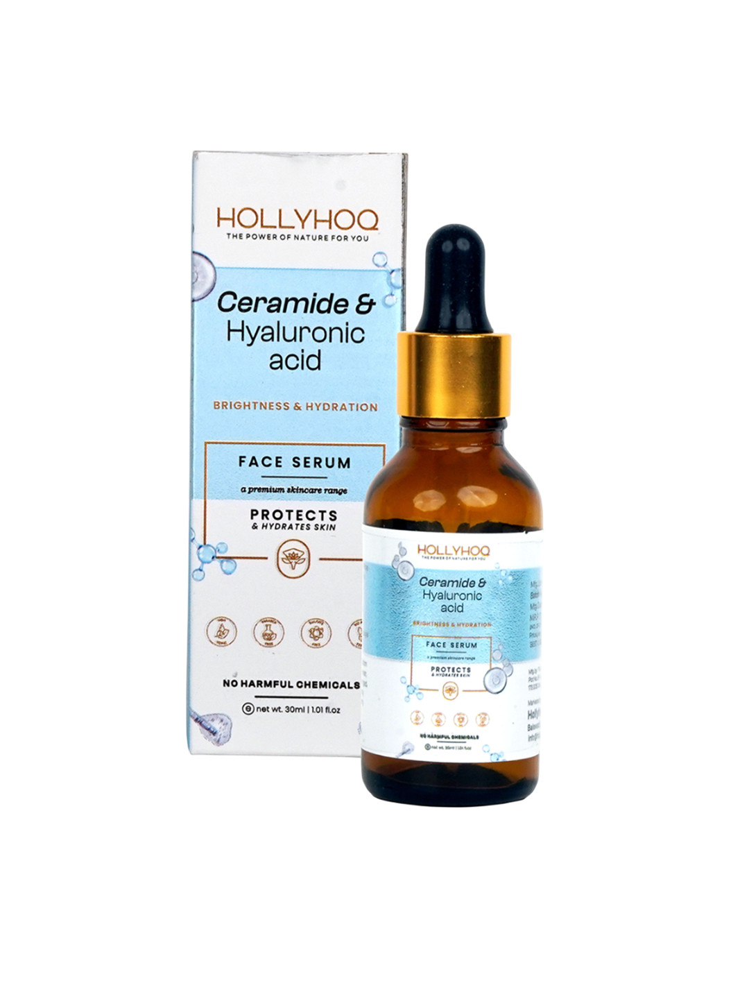 Hollyhoq Hyaluronic Acid & Ceramide Face Serum For Hydration For Anti-Ageing - 30 ml