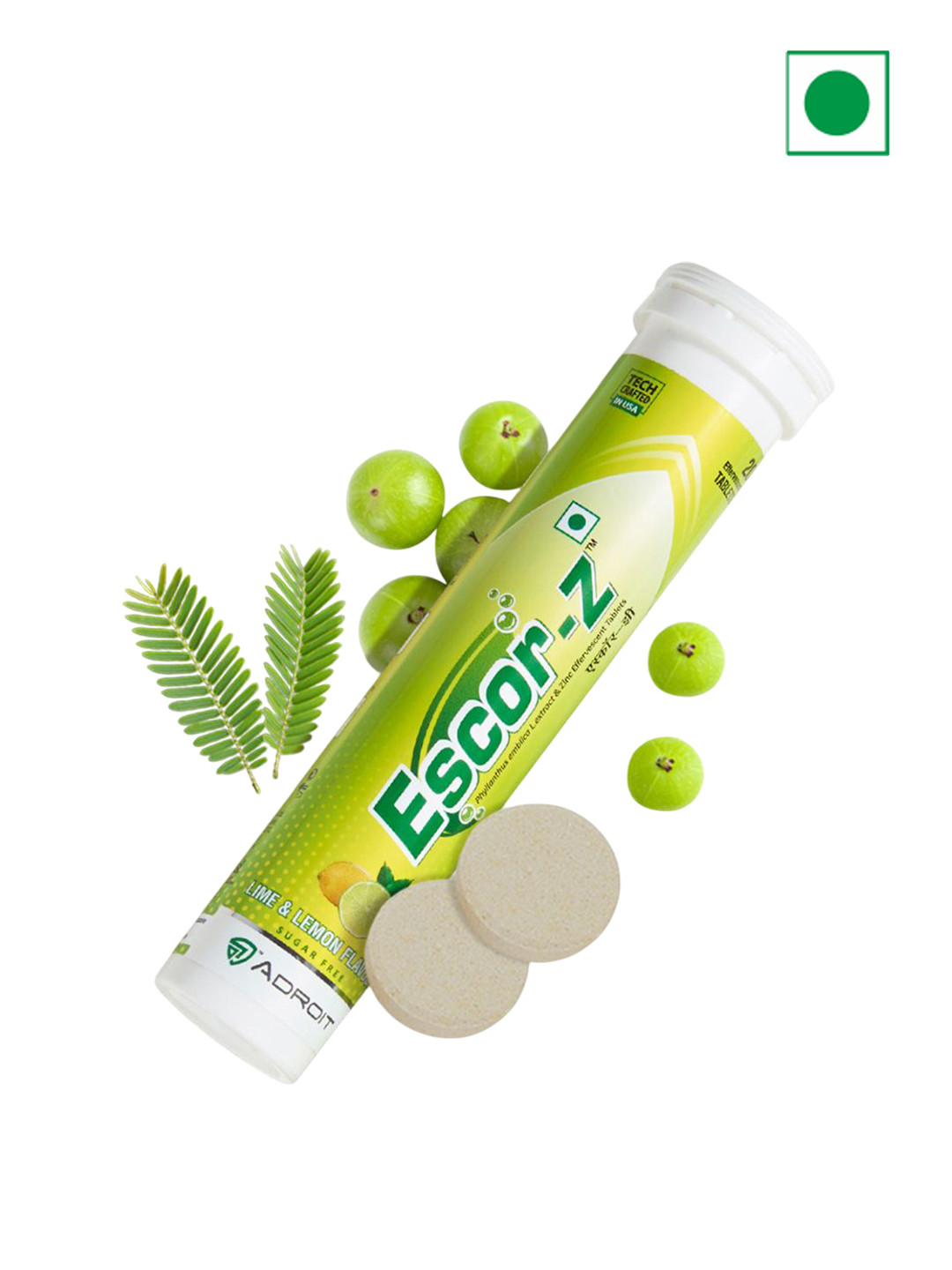 ESCOR-Z Set Of 6 Immunity Tablets - Vitamin C Lime & Lemon Flavour - 20 Tablets Each