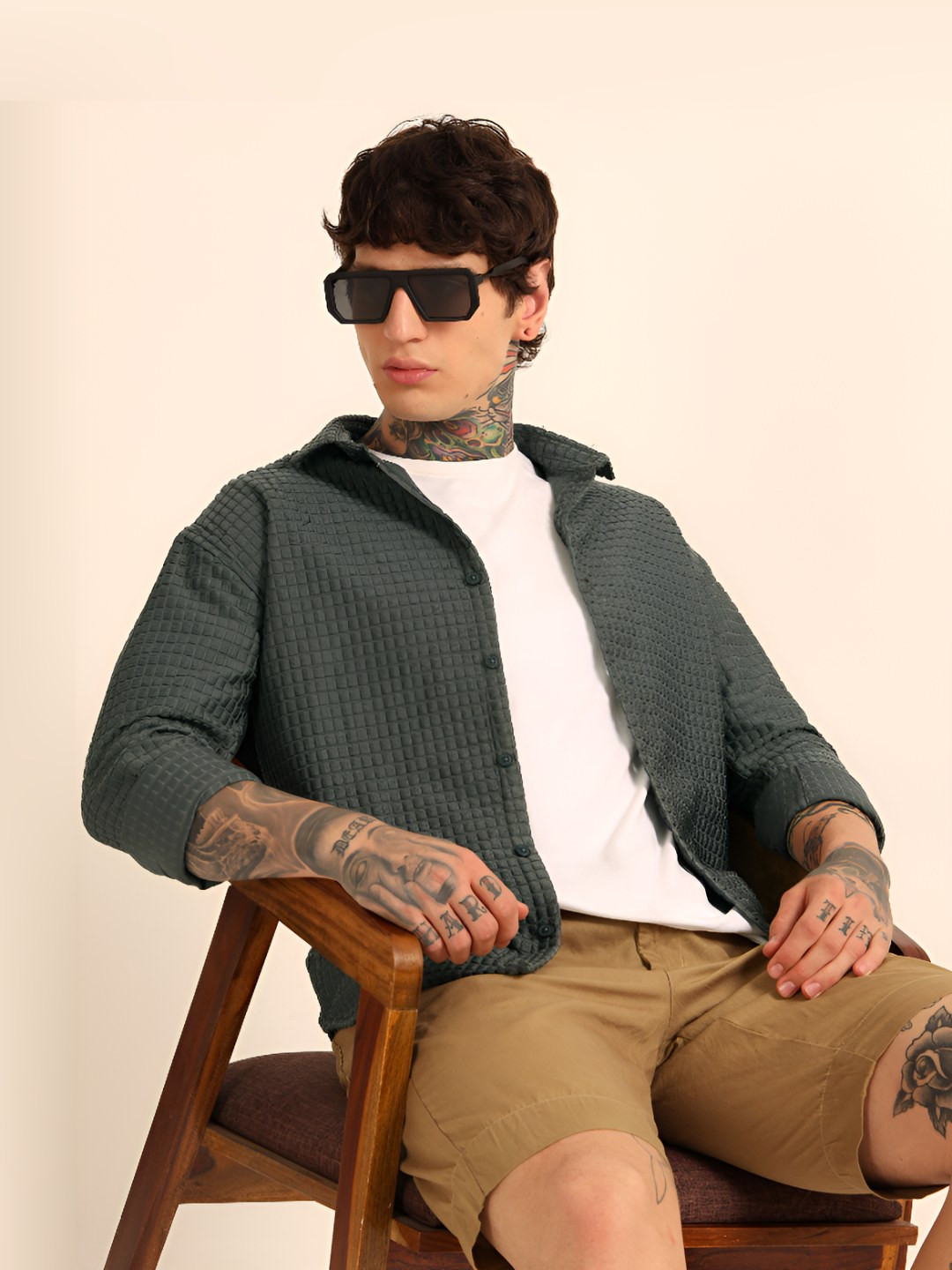 Bushirt Spread Collar Oversized Fit Bubble Shackets