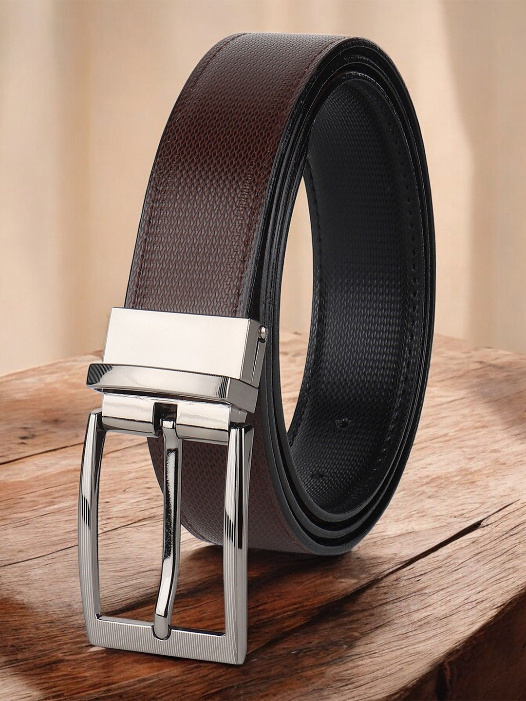 The Roadster Lifestyle Co Men Textured Formal Belt