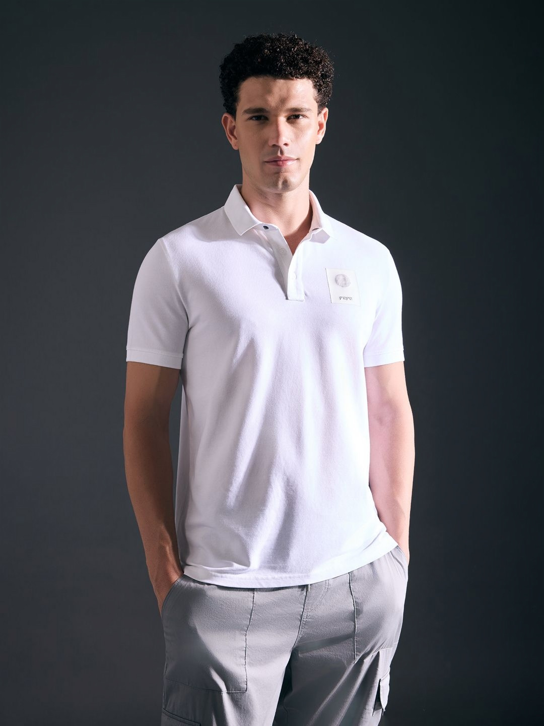 Pepe Jeans Men  Ribbed Collar Short Sleeve Polo Tshirt