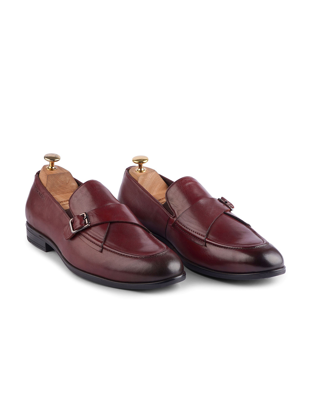 CORDWAINERS Men Leather Formal Monk Shoes