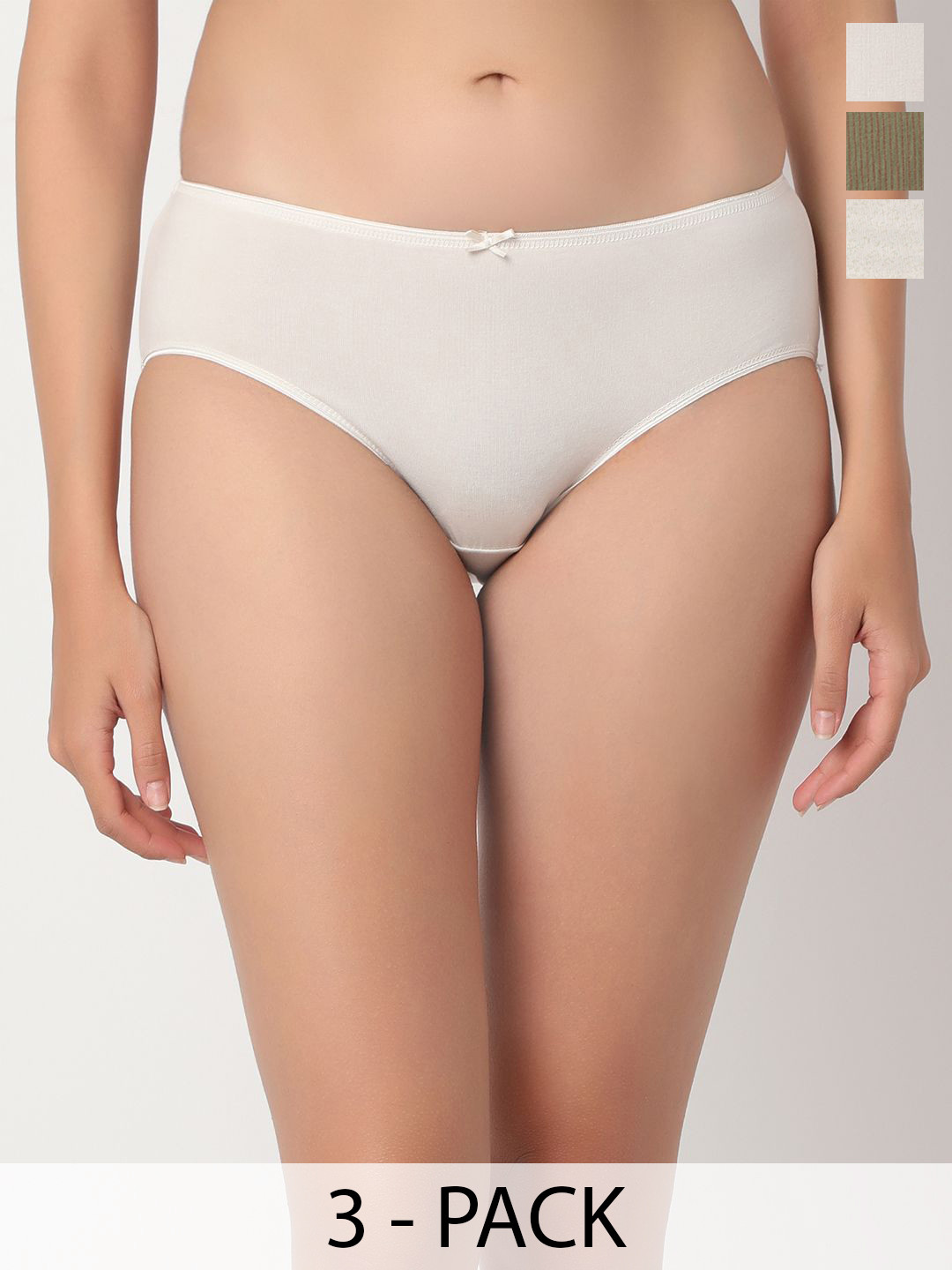 Juliet Women Pack Of 3 Full Coverage Stretchable Fabric Hipster Briefs