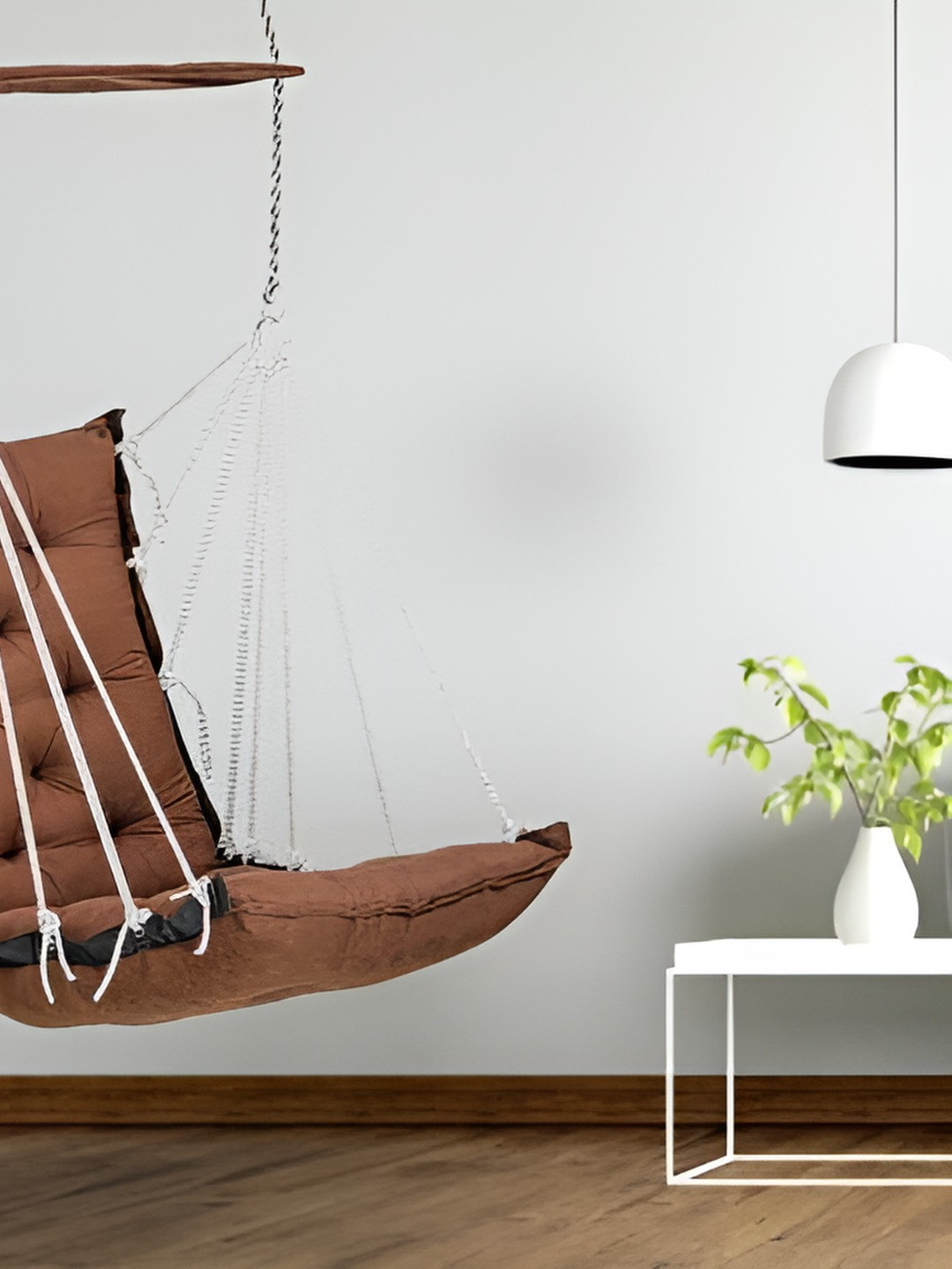 Swingzy Brown & White Cotton Hammock Swing