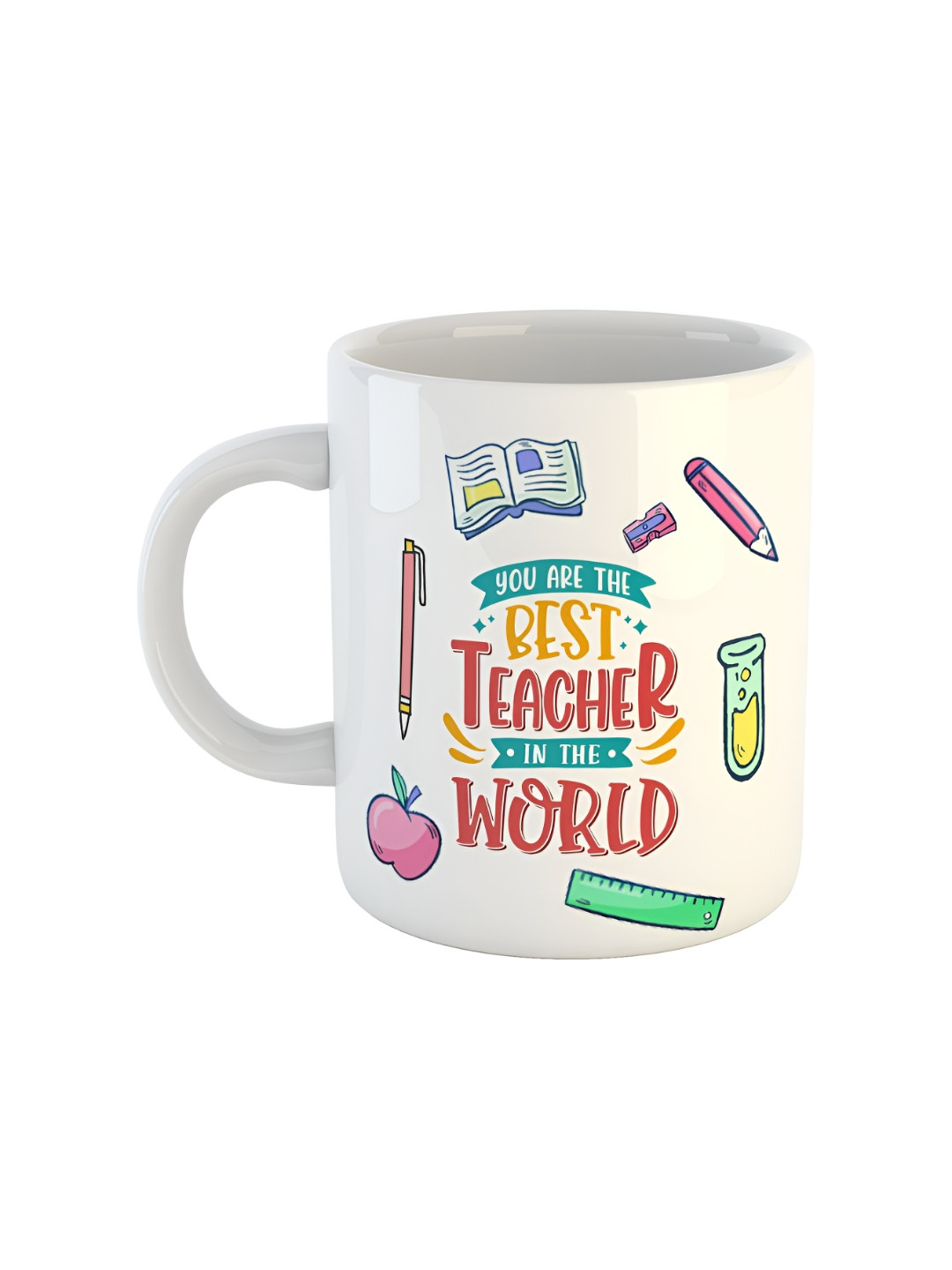 ARTBUG Pari Shape White Typography Ceramic Microwave Safe Mug-325ml