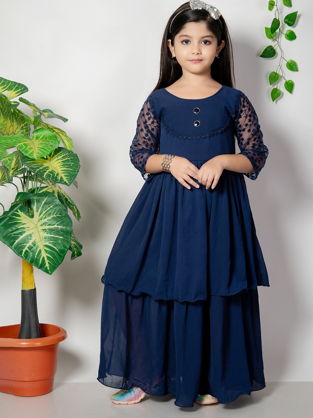 BARKAT DESIGNING PLANET Chiffon Maxi Dress