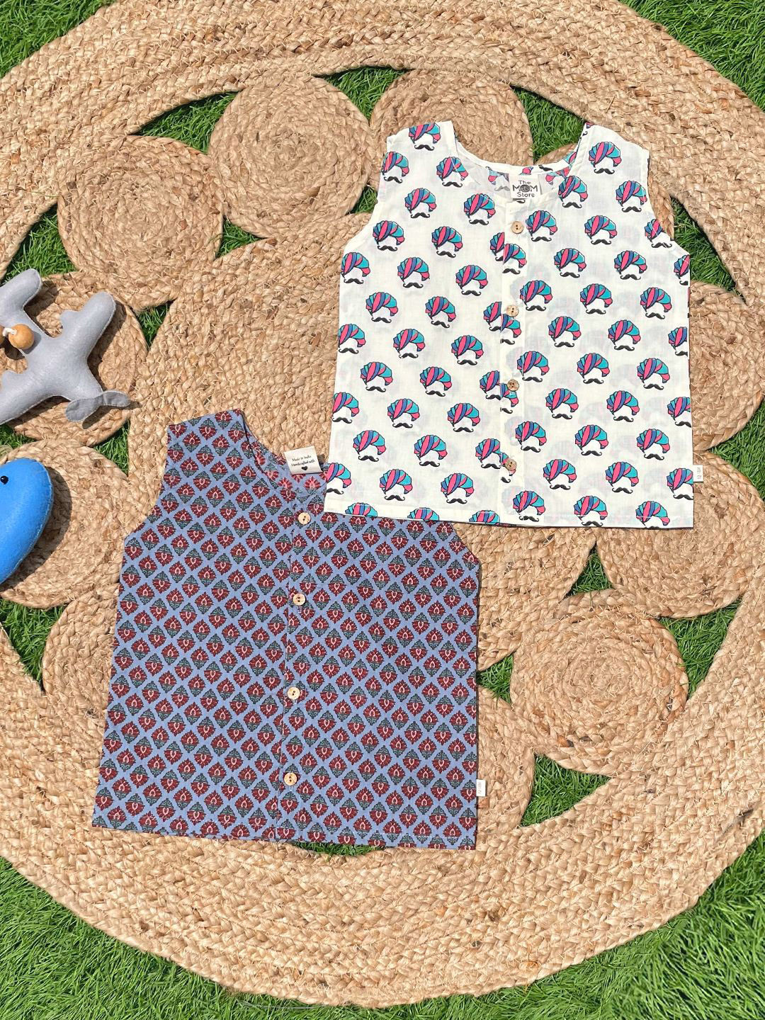 The Mom Store Infant Kids Pack Of 2 Printed Pure Cotton Jabla