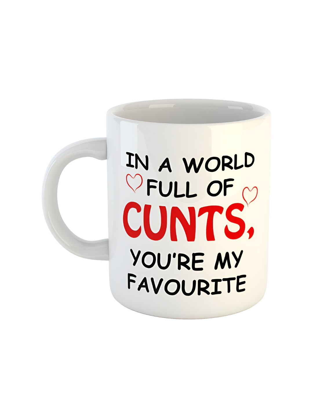 ARTBUG Star Stand White Typography Ceramic Microwave Safe Mug-350ml