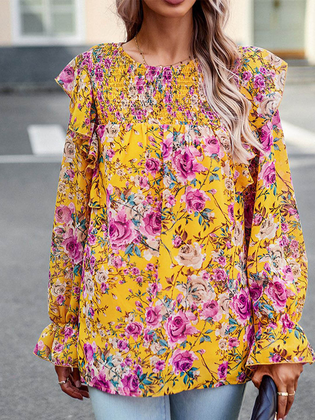 JC Mode Floral Printed A-Line Top