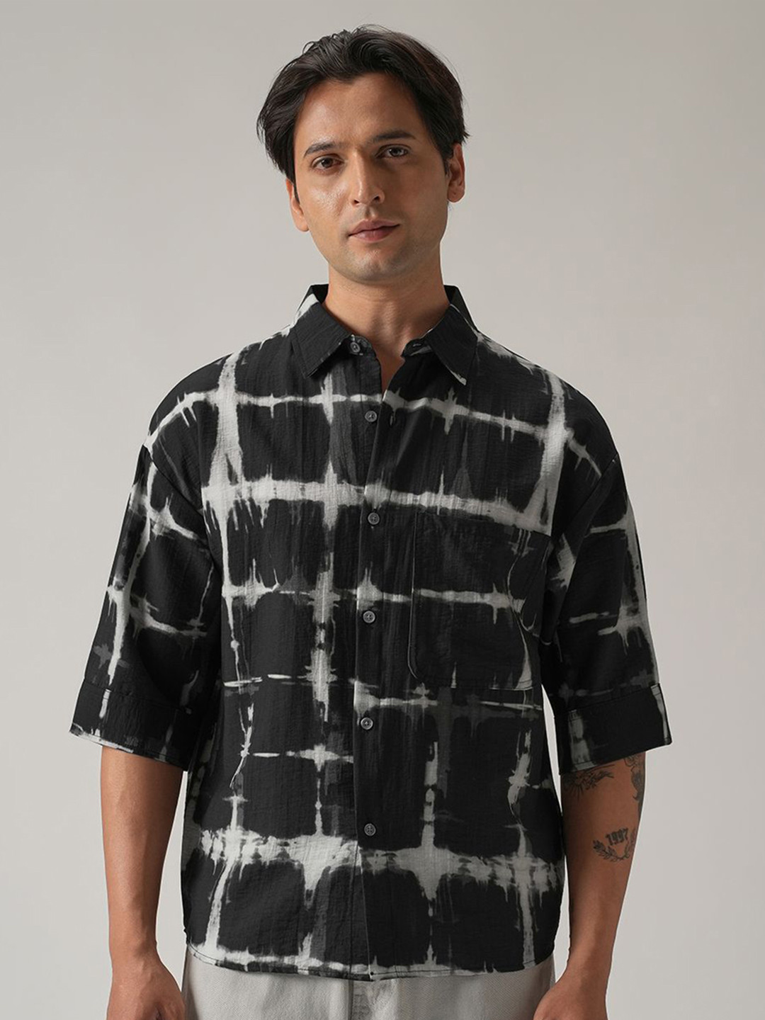 Banana Club Men Classic Boxy Printed Casual Shirt