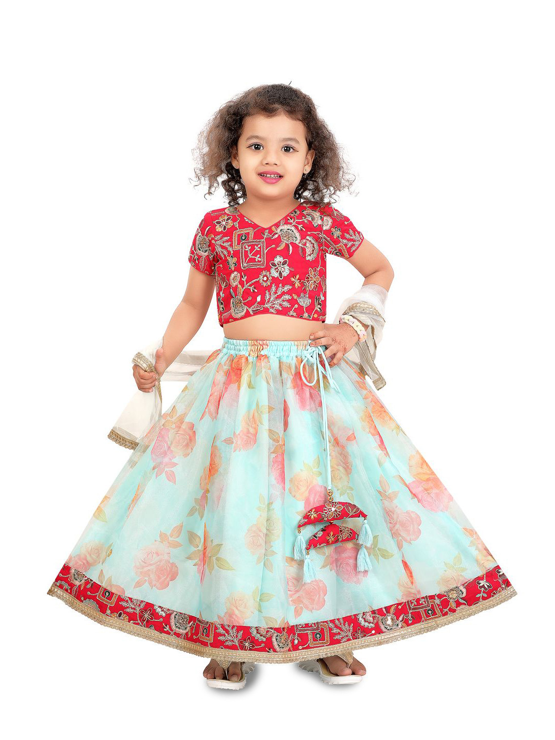 Pragya Exclusive Girls Embellished Sequinned Ready to Wear Lehenga &