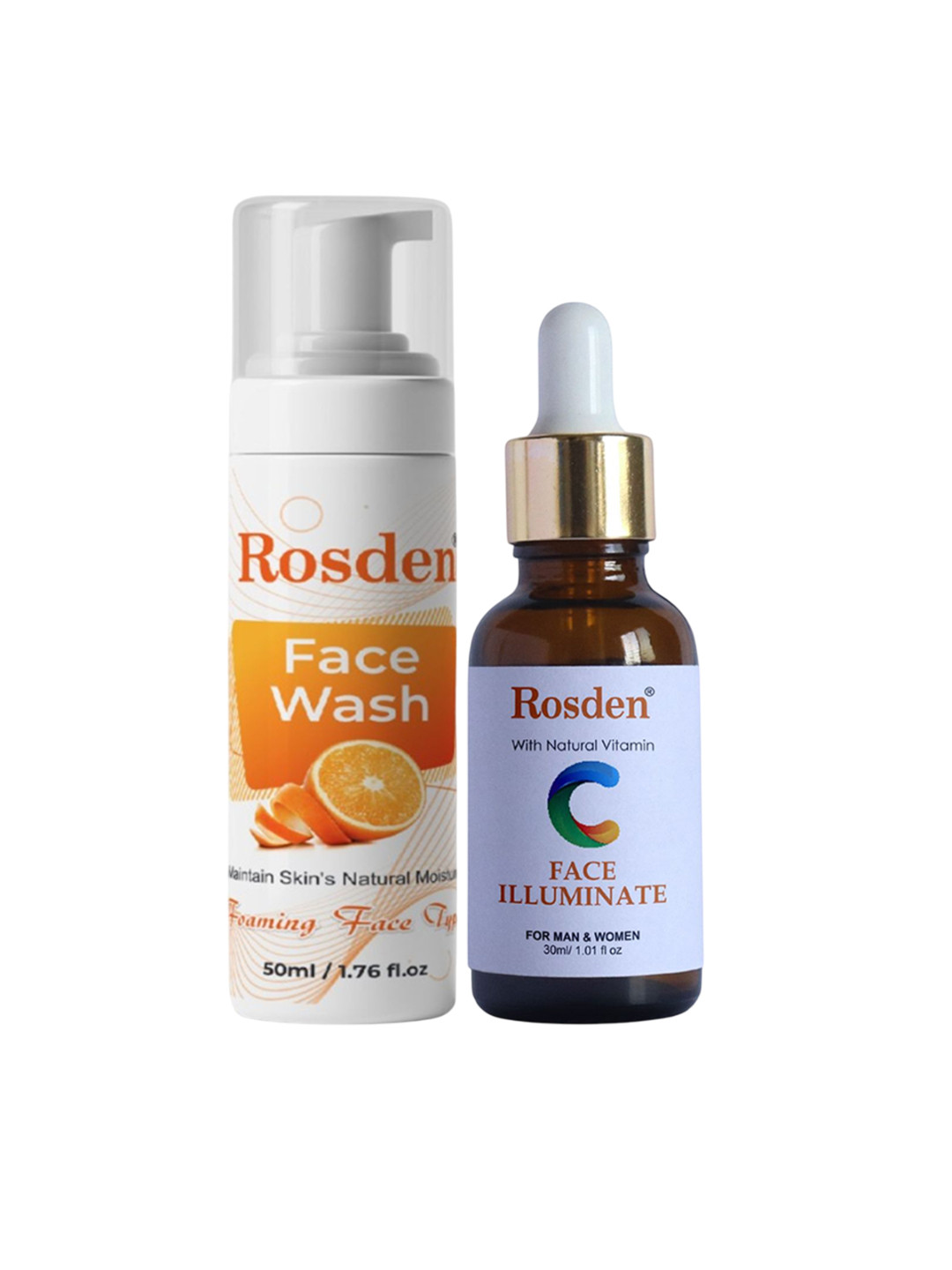 Rosden Set Of 2 Foaming Face Wash 50 ml & Face Illuminate 30 ml