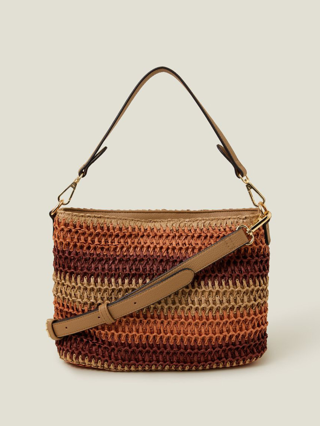Accessorize Women Stripe Raffia Sling Bag