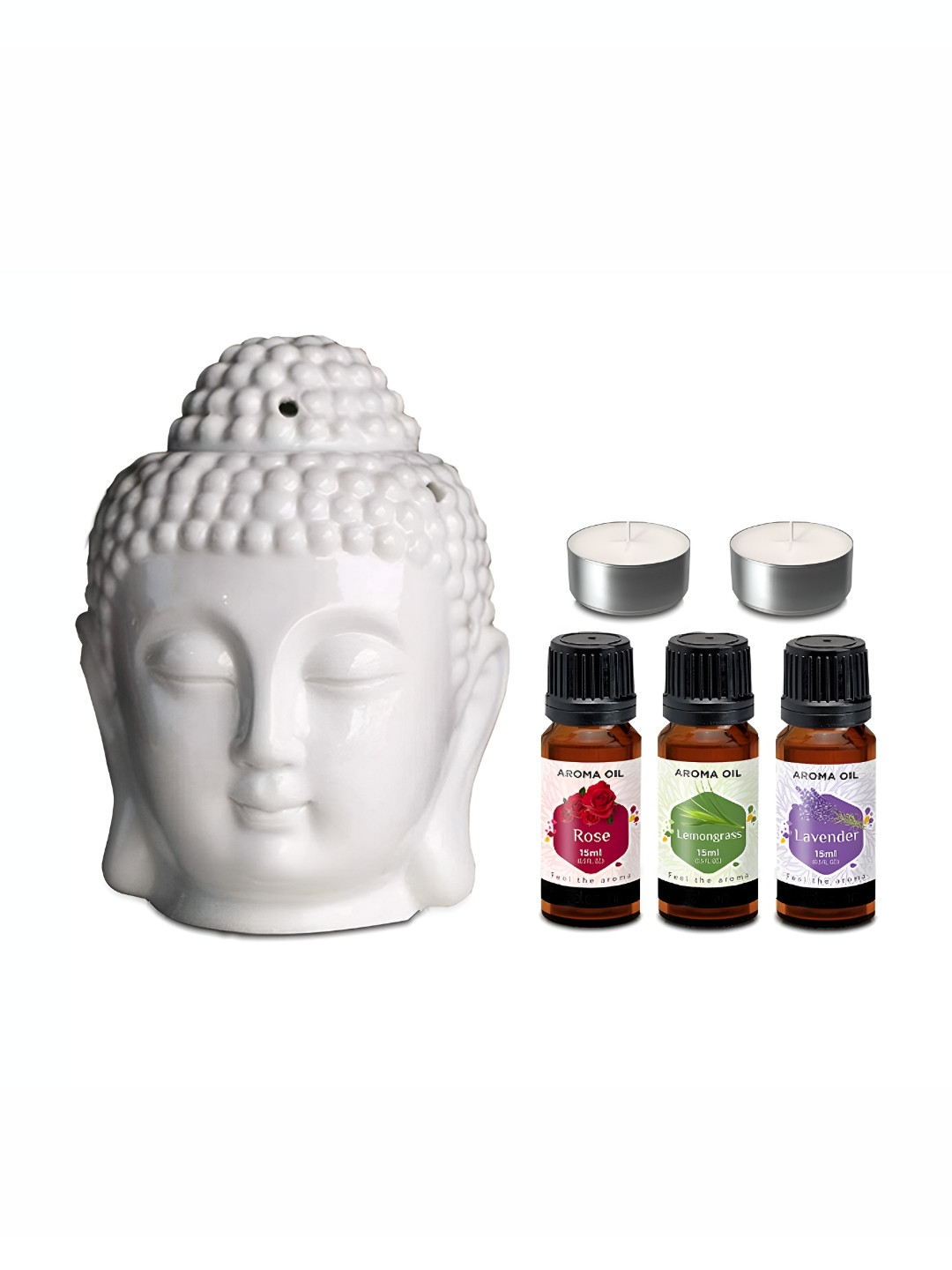 PEEPALCOMM White Textured Buddha Aroma Oil Diffusers