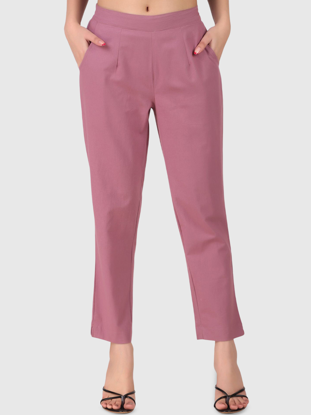 Laad Women Pure Cotton Mid Rise Trousers