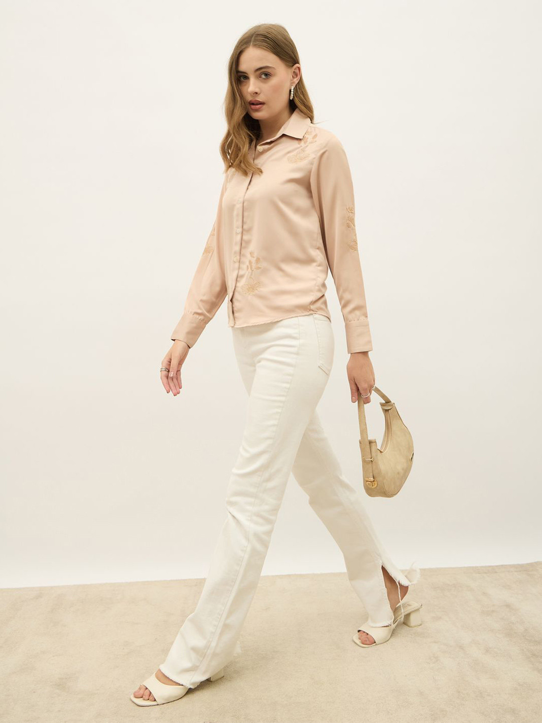 Styli Women Allover Embroidery Party Shirt