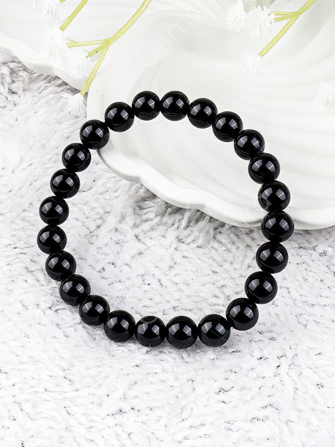 Gemsmantra Unisex Onyx & Chalcedony Bracelet