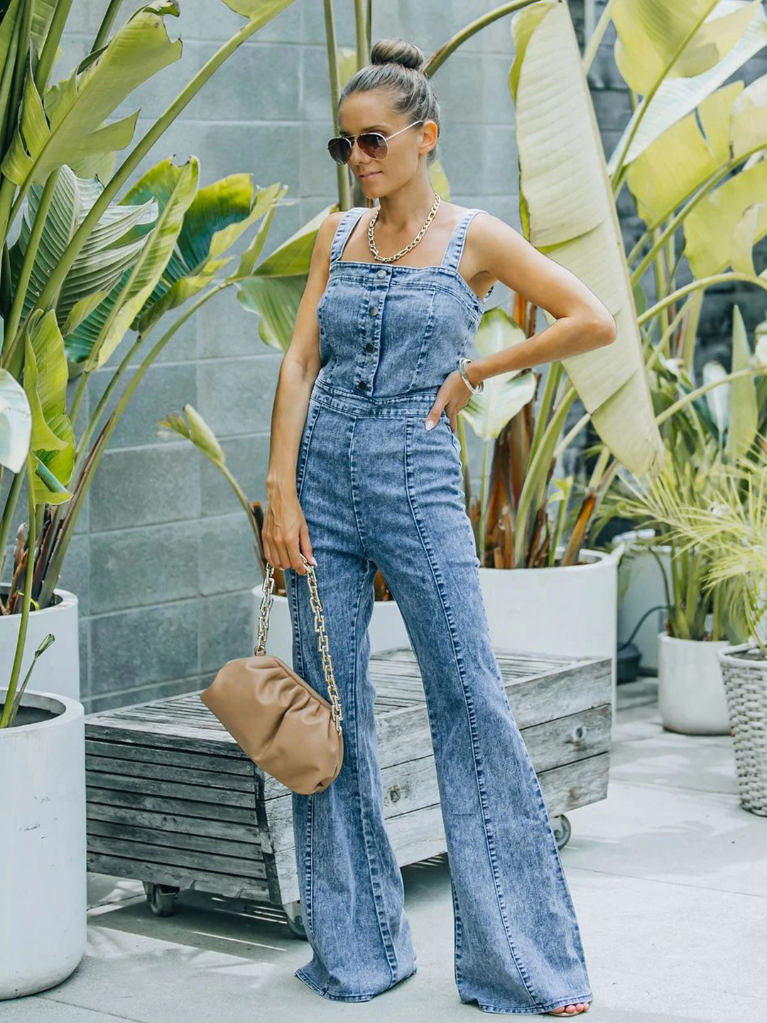 all about you Basic Denim Jumpsuit